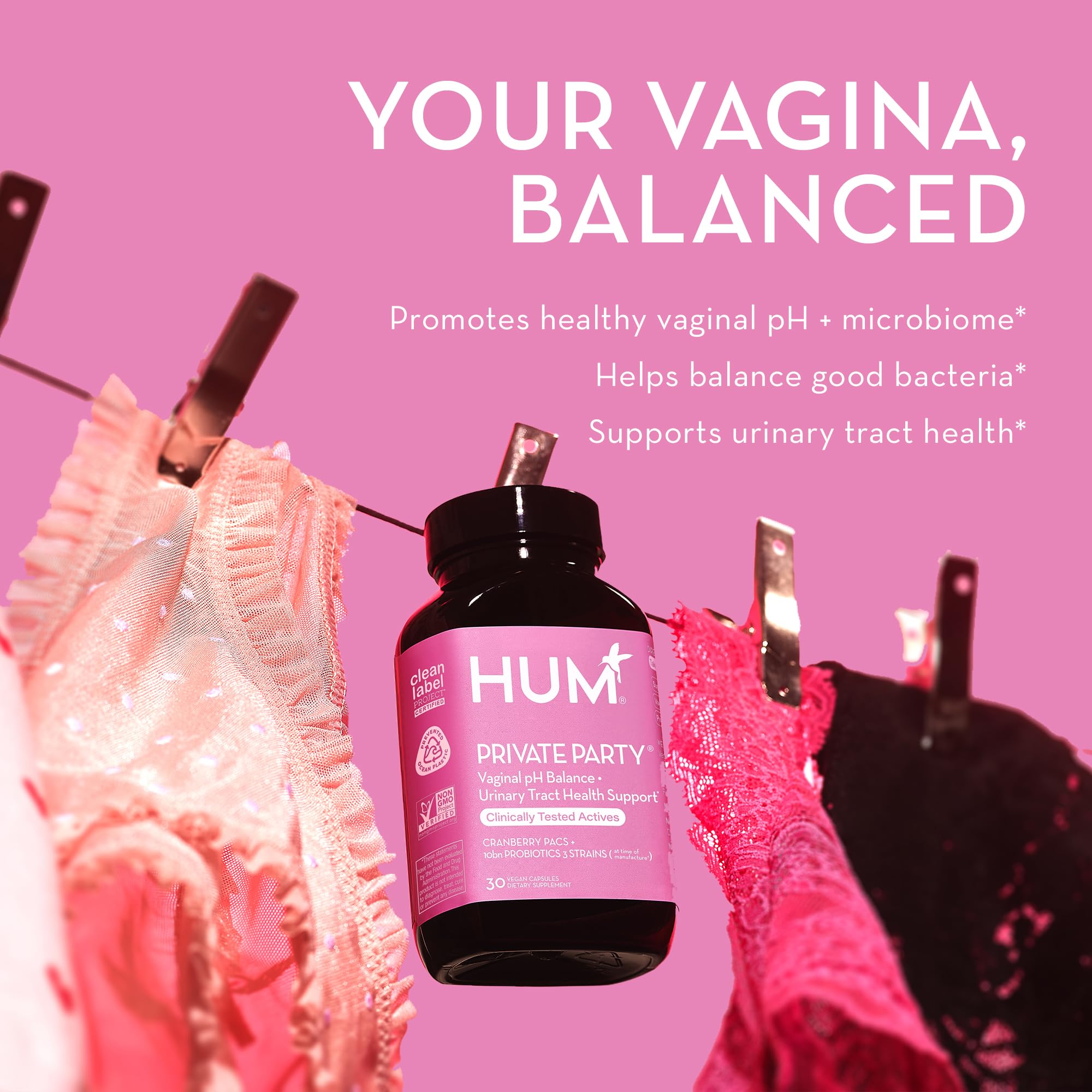 HUM Private Party Pills - Vaginal Probiotics for Women's Ph Balance with Cranberry HUM buy supplements canada