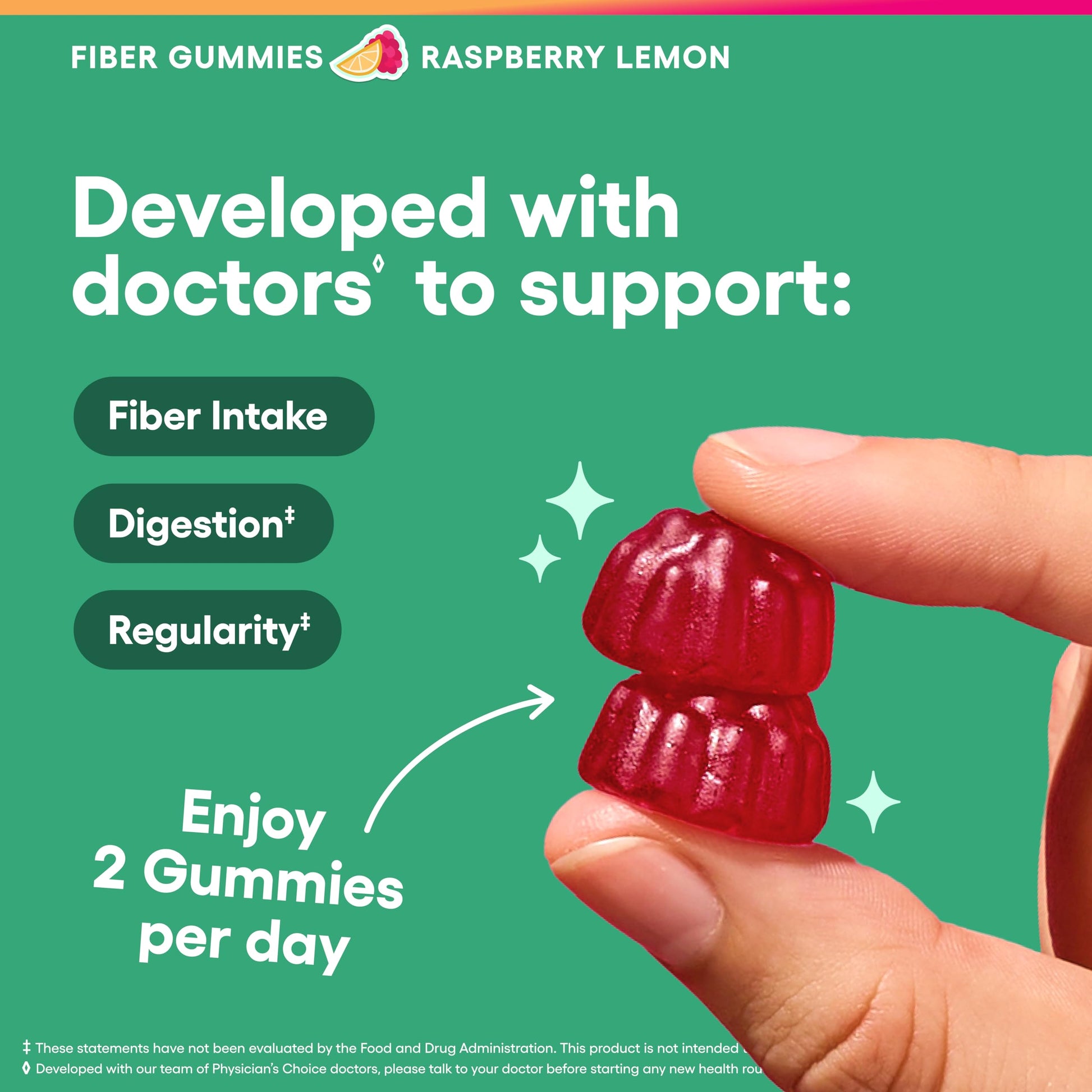 Physician’s Choice Fiber Gummies for Digestive Health & Regularity - Raspberry Lemon Flavor - No Sugar Added & Vegan - Natural Chicory Root Prebiotic Fiber Physician's CHOICE buy supplements canada