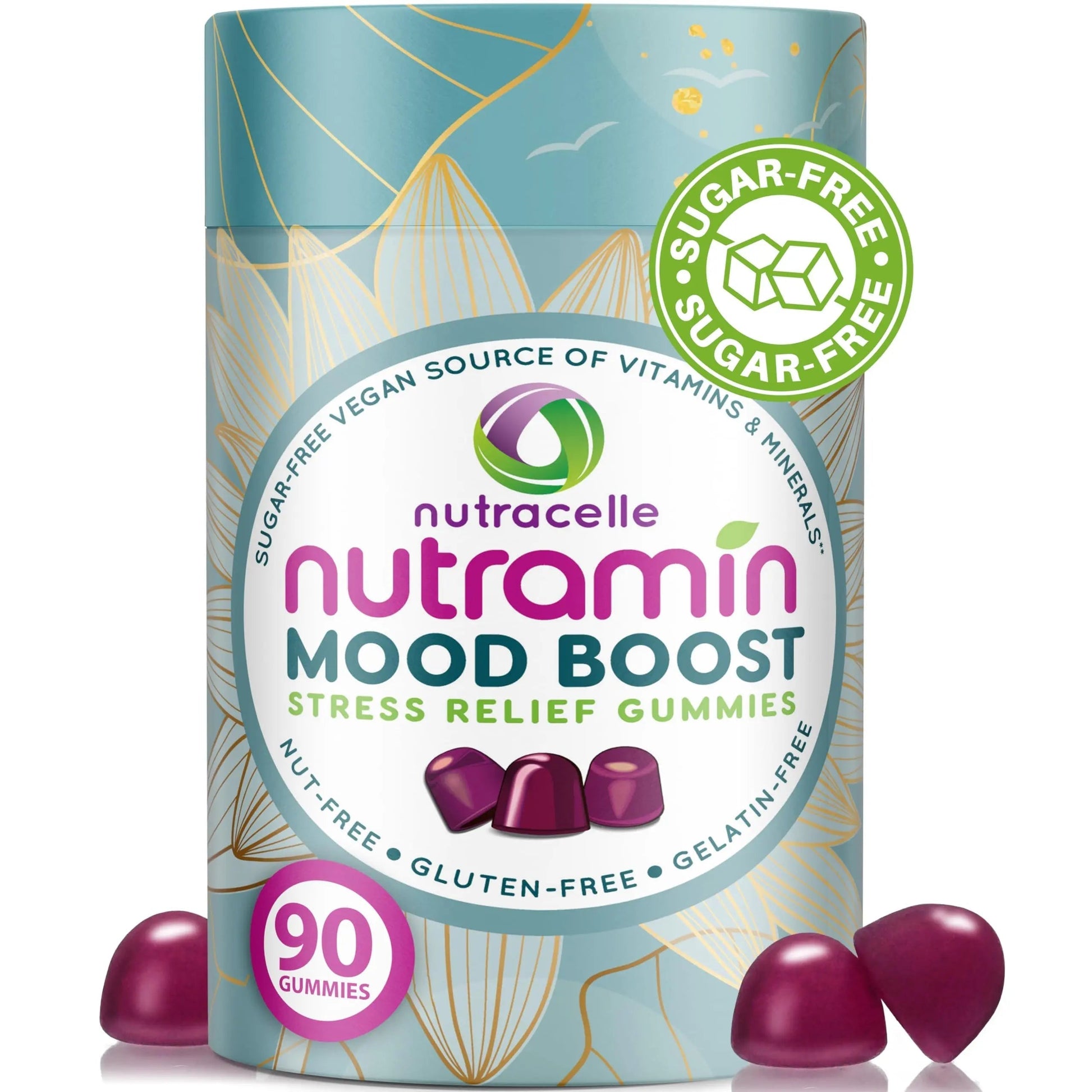 NUTRAMIN Mood Boost Multivitamin Gummy - Delicious & Yummy Anti-Stress Magnesium Ashwagandha Gummies + B Complex Vitamins for Focus and Calm Nutracelle buy supplements canada