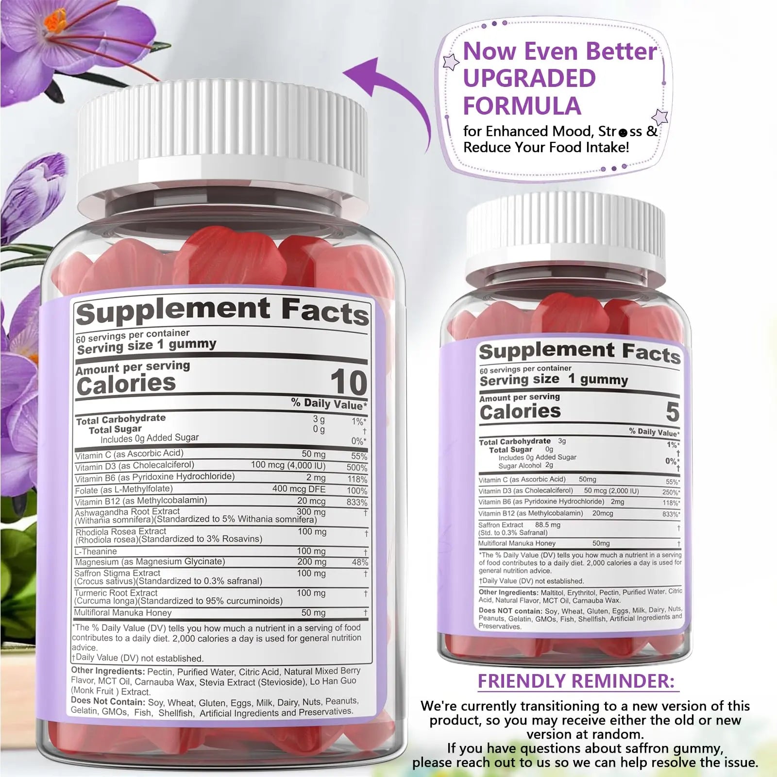 Saffron Supplements Gummies 100mg - 100% Pure Saffron Extract with Magnesium Glycinate, L-Theanine, Turmeric, Ashwagandha NEVISS buy supplements canada