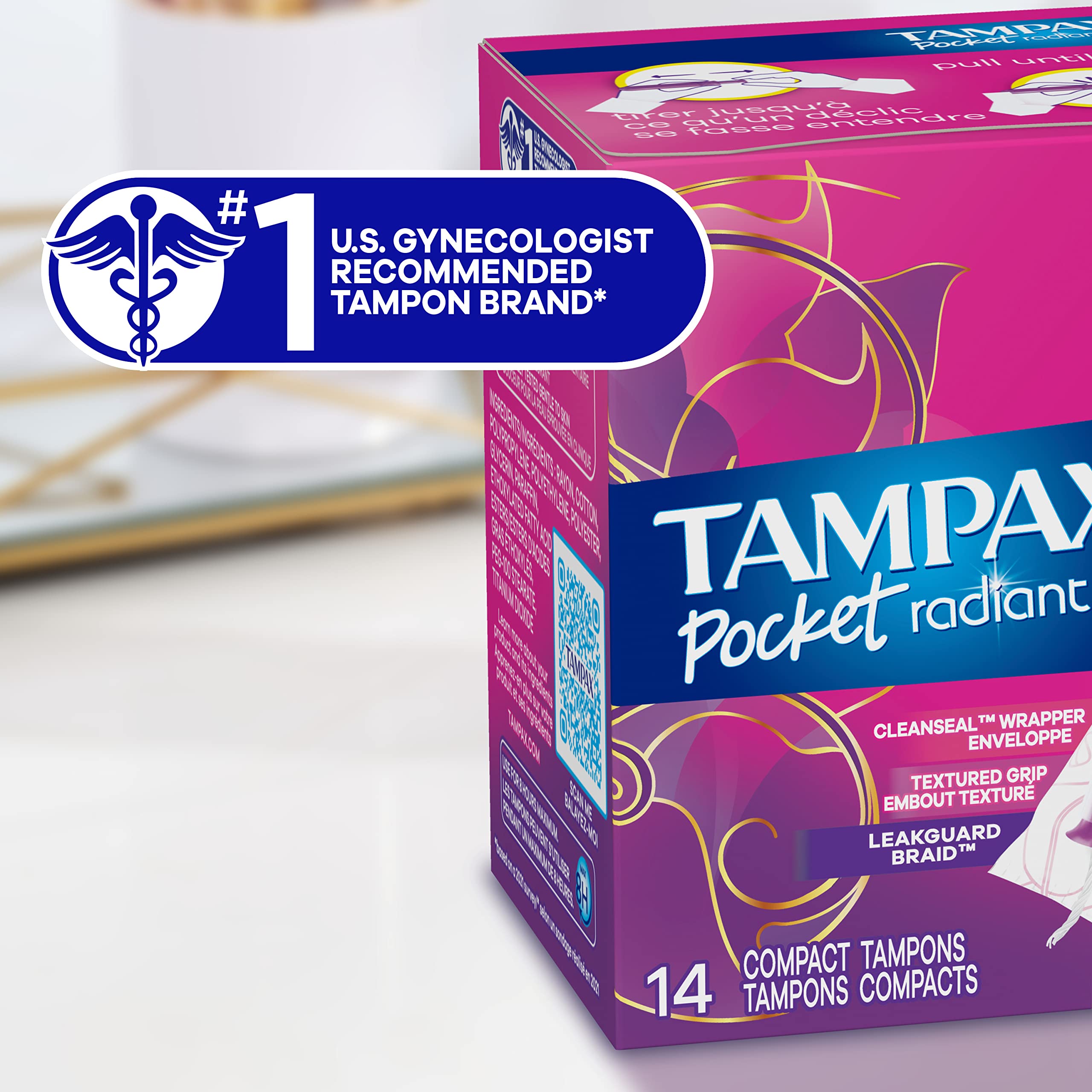 Tampax Pocket Radiant Compact Tampons Multi Pack, Regular/Super Absorbency with BPA-Free Tampax buy supplements canada