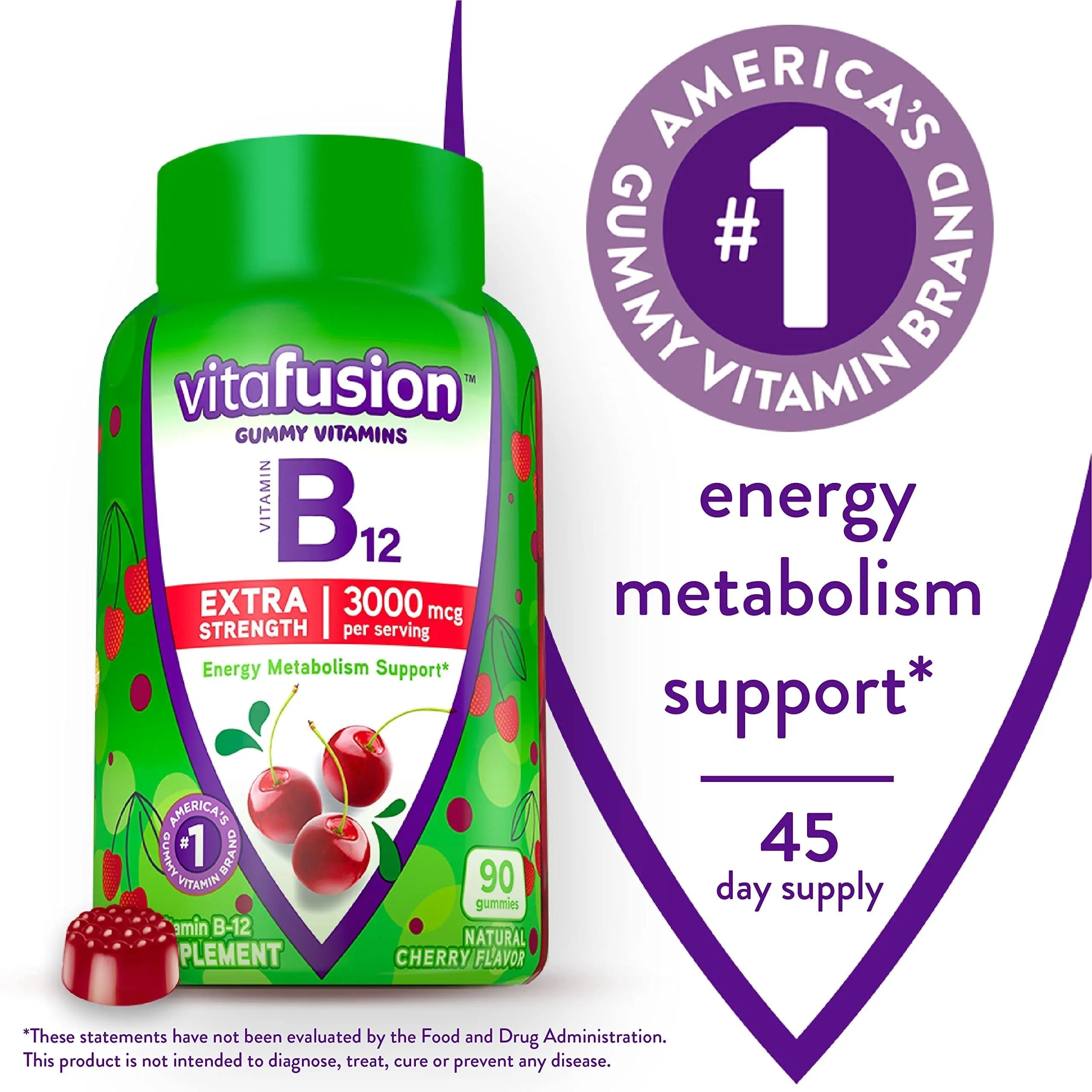 Vitafusion Gorgeous Hair, Skin & Nails Multivitamin Plus Biotin, Vitamin B12 Cherry Gummies for Energy Metabolism Support, 135ct & 90ct Vitafusion buy supplements canada