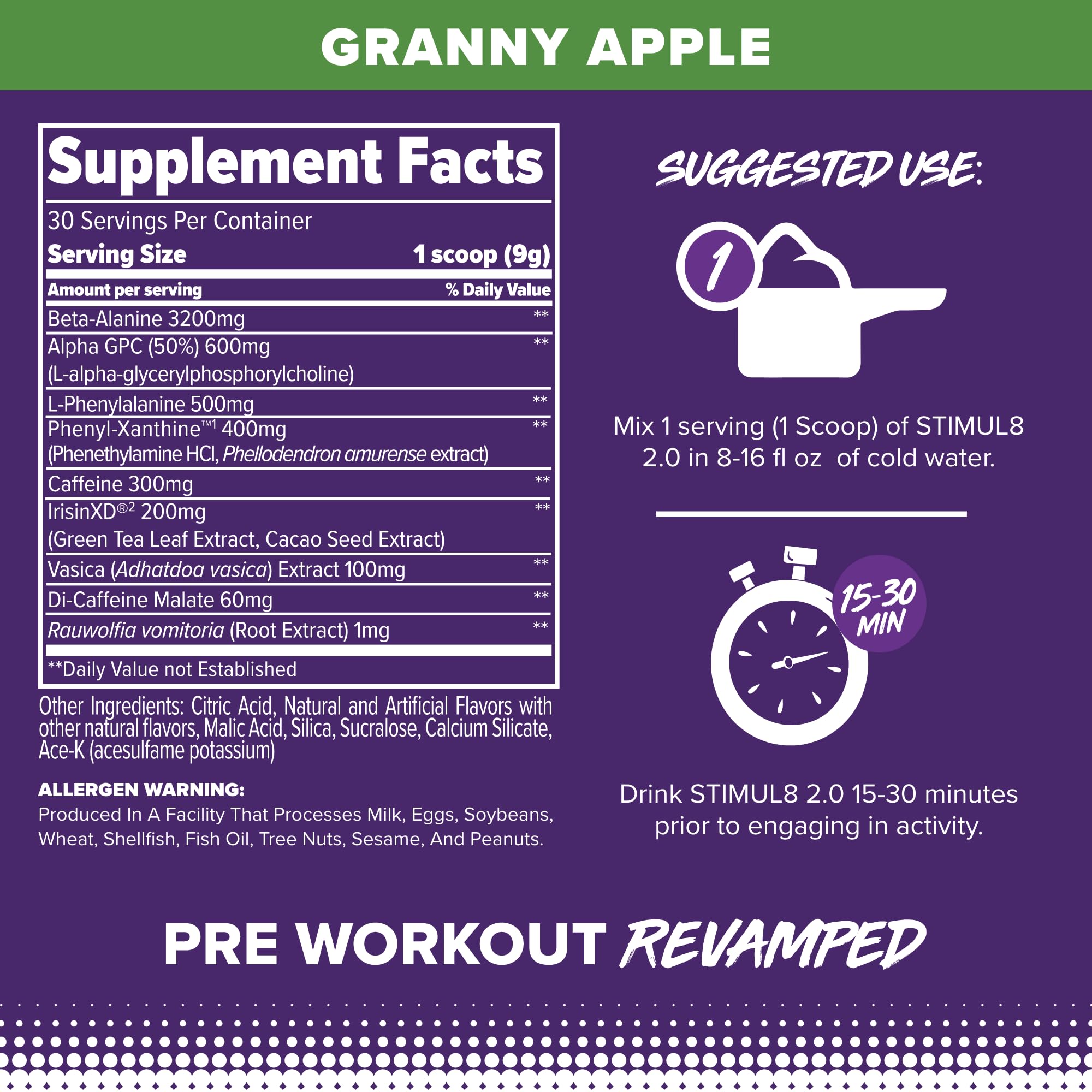 FINAFLEX STIMUL8 2.0 Pre Workout, Granny Apple - Delivers Energy, Focus & Strength FINAFLEX buy supplements canada
