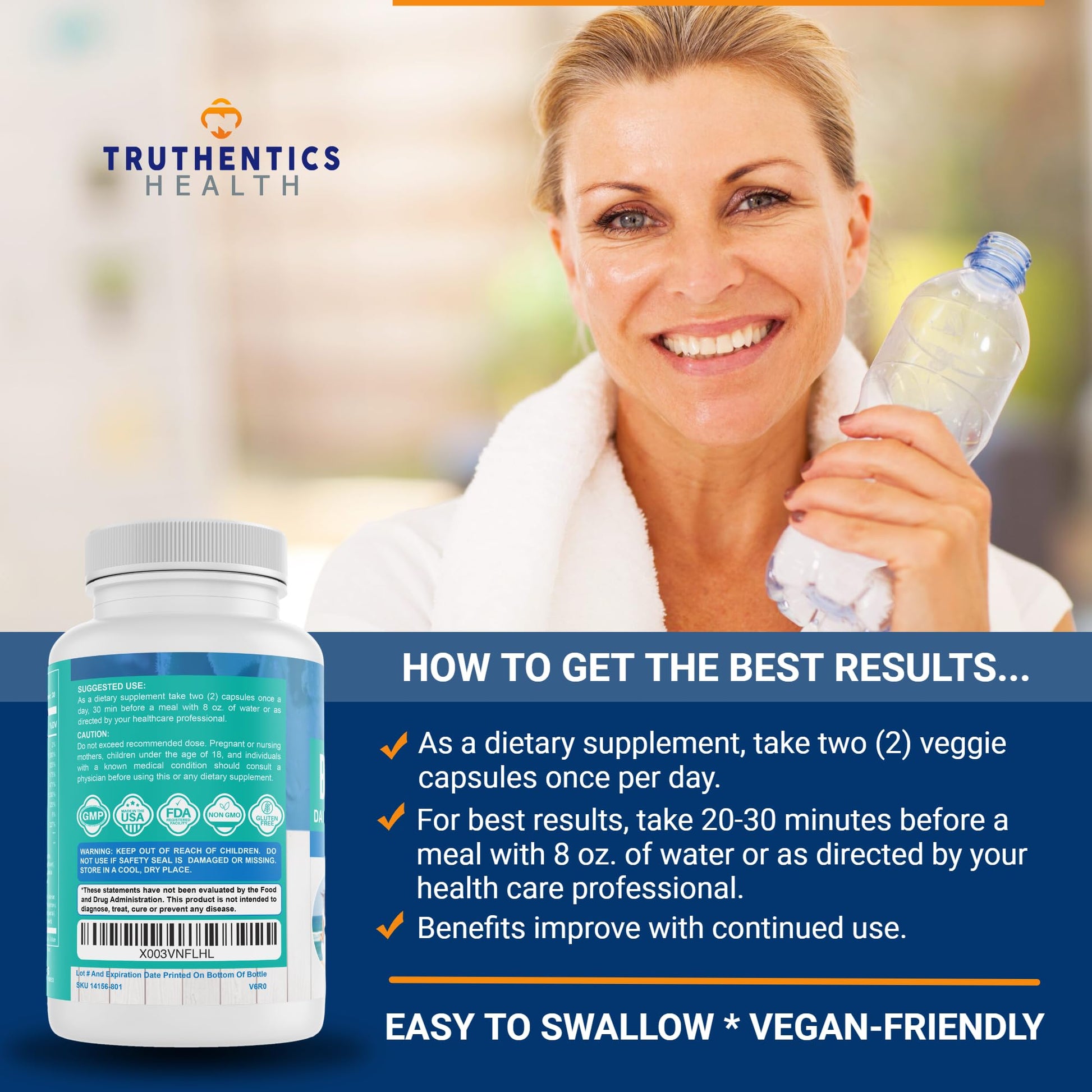 TRUTHENTICS Bye-Bye Stress - Stress & Mood Support Supplement for Women with Ashwagandha, GABA, Lemon Balm, L-Theanin & Vitamin B Complex - Vegan - 60 Capsules TRUTHENTICS buy supplements canada