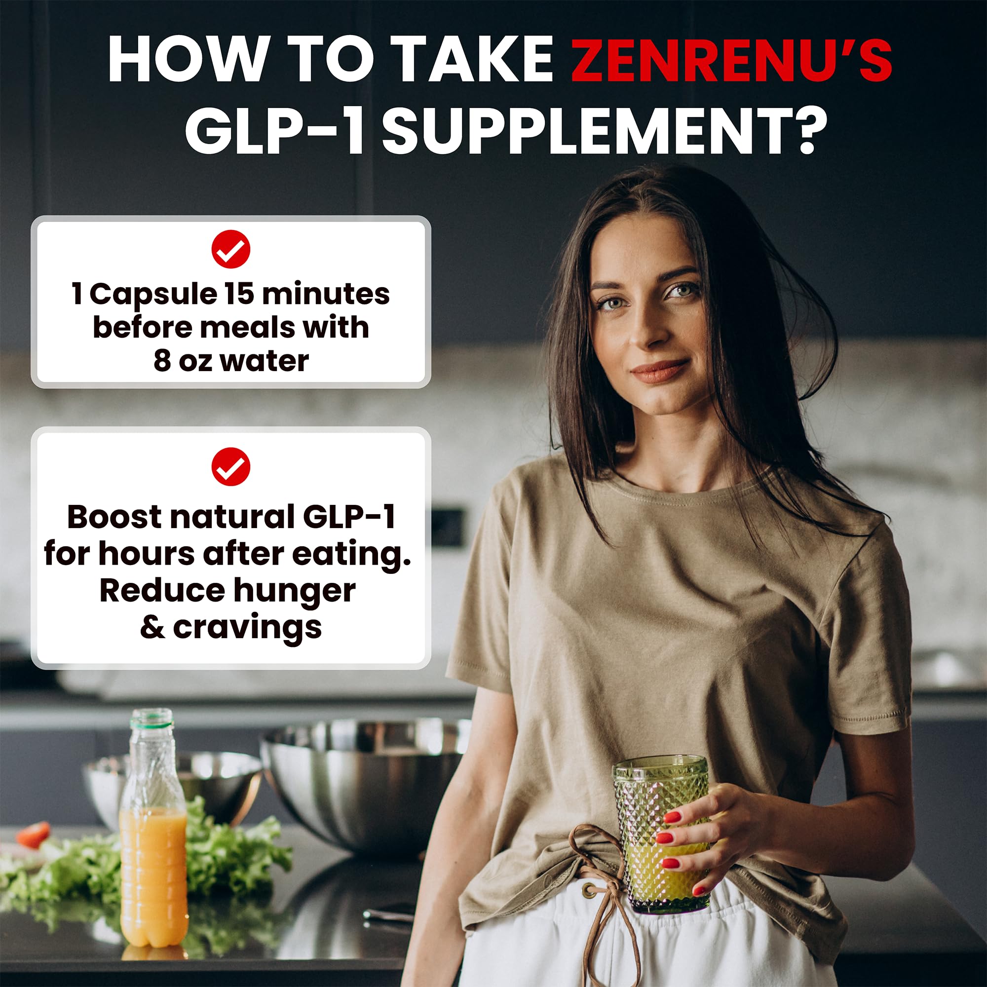 Zenrenu GLP-1 Supplement for Women - Natural Metabolism, Appetite & Craving Support – Super Berberine, Cinnamon,Akkermansia Probiotic,11-in-1 Gut Support - GLP Activate -60 Vegan Caps Zenrenu buy supplements canada