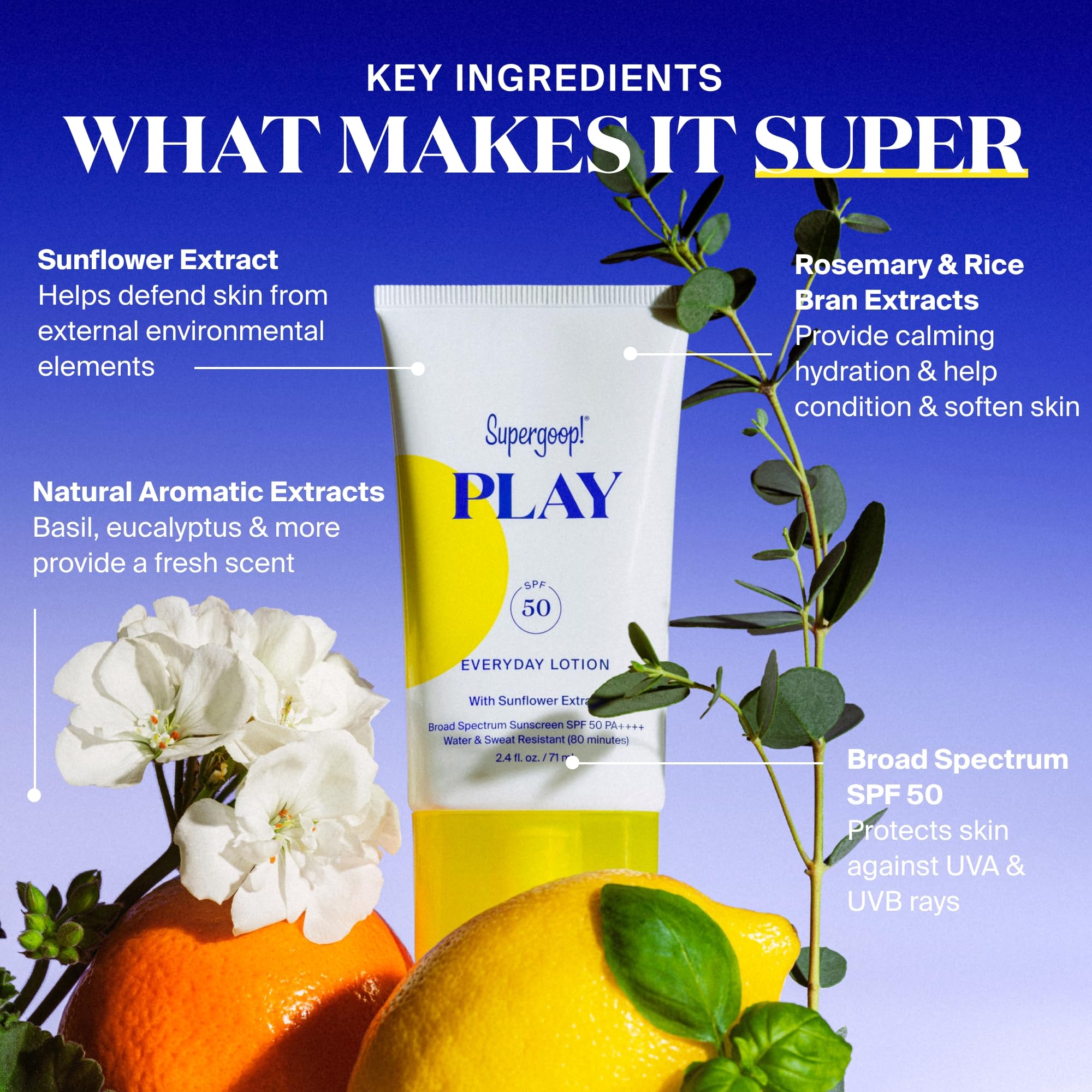 Supergoop! PLAY Everyday Lotion SPF 50 - Broad Spectrum Body & Face Sunscreen - Great for Active Days - Fast Absorbing Supergoop! buy supplements canada