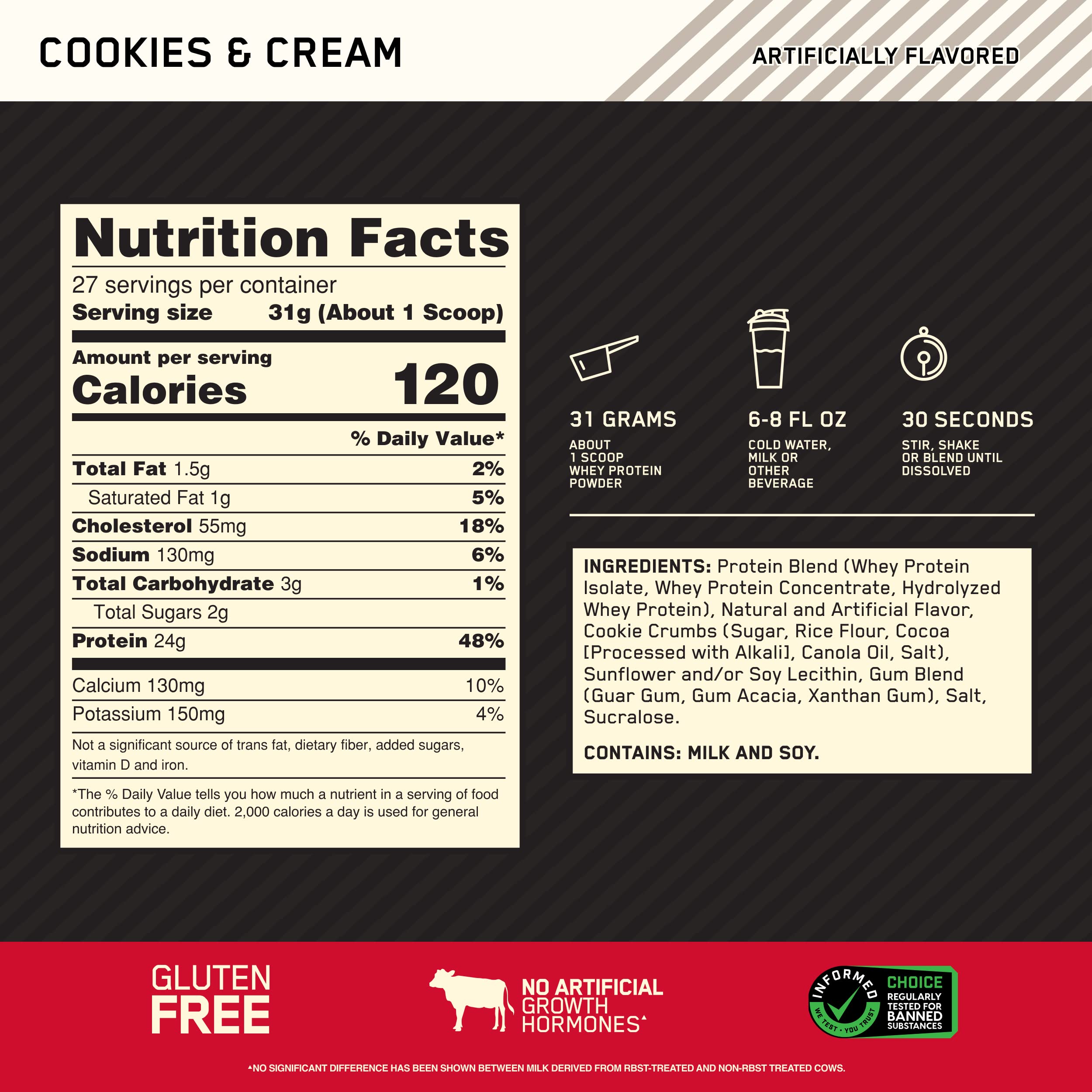 Optimum Nutrition Gold Standard 100% Whey Protein Powder, Cookies & Cream Optimum Nutrition buy supplements canada