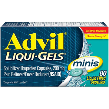 Advil Liqui-Gels Minis Pain Reliever and Fever Reducer, Pain Medicine for Adults with Ibuprofen 200mg for Pain Relief - 80 Liquid Filled Capsules Advil buy supplements canada