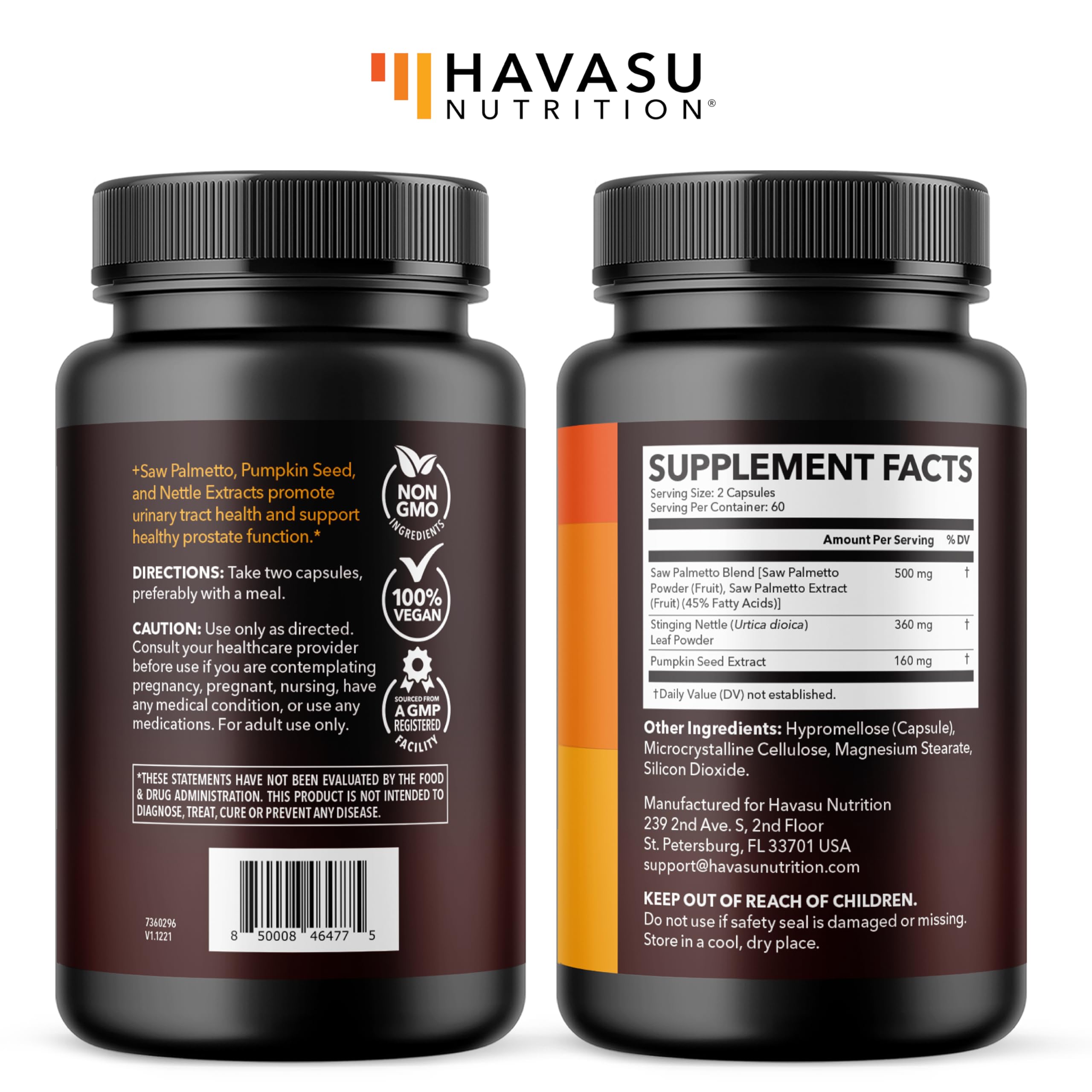 Saw Palmetto Supplement with Stinging Nettle and Pumpkin Seed Extract - Advanced 3X Formula - DHT Blocker Urinary Health and Prostate Support for Mens Health HAVASU NUTRITION buy supplements canada