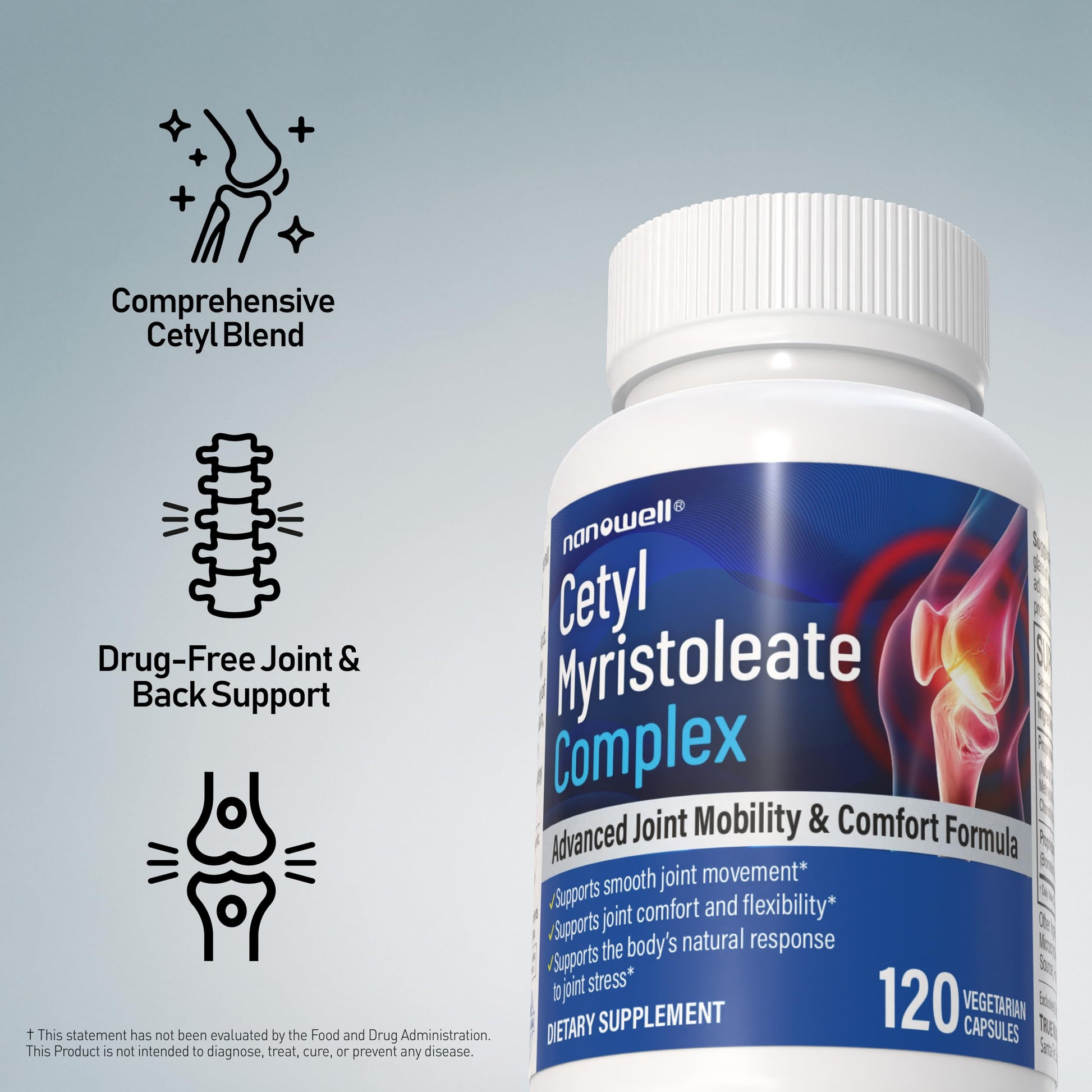 Cetyl Myristoleate Complex, CMO Advanced Joint Mobility & Comfort Formula 120 Capsules NANOWELL buy supplements canada