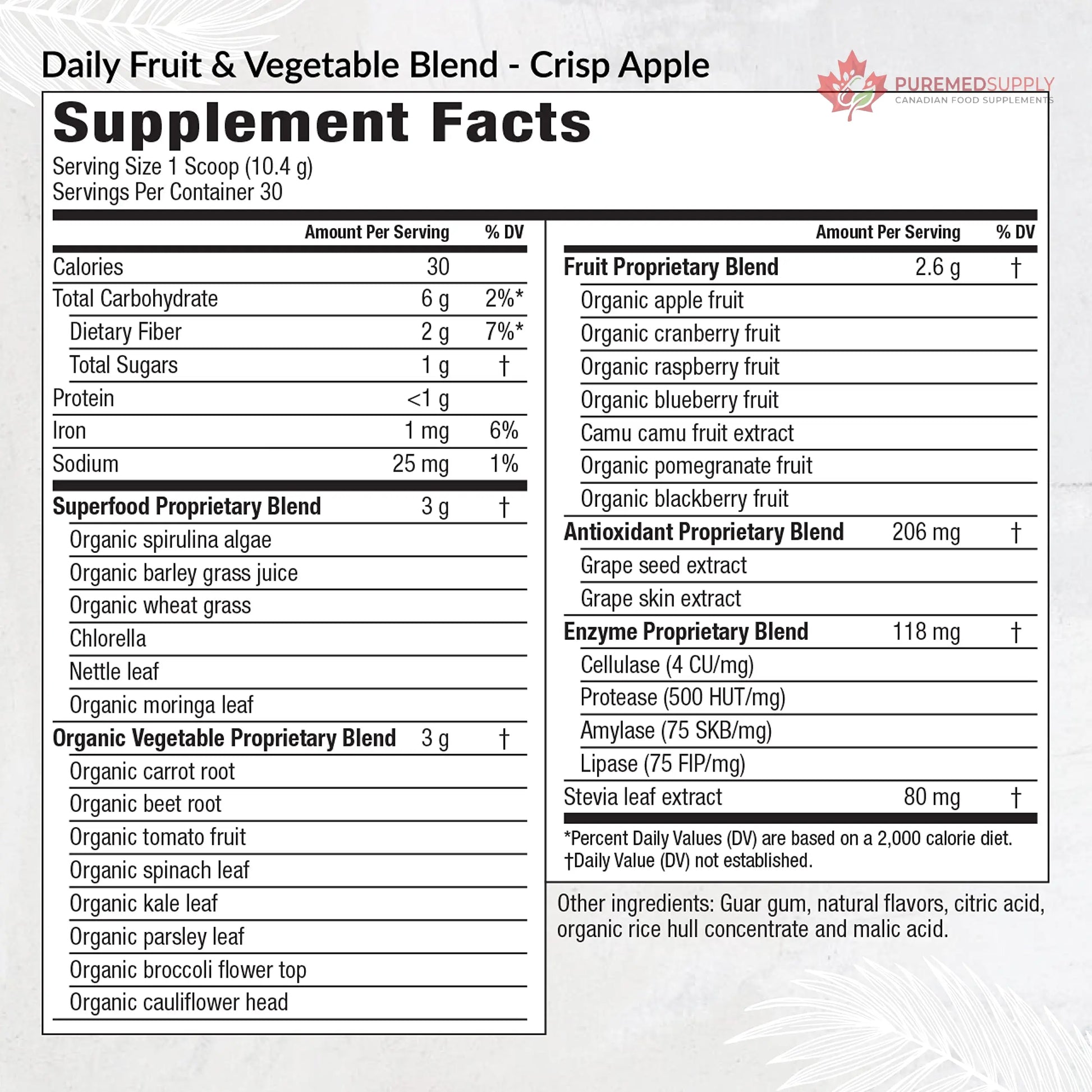 Equilife Daily Fruit & Vegetable Blend, Superfood Antioxidant Supplement, Crisp Apple Flavor with Vitamin C, Fiber, and 9 Essential Amino Acids, Supports Energy, Low Sugar, Vegan, 30 Servings Tub Equilife buy supplements canada