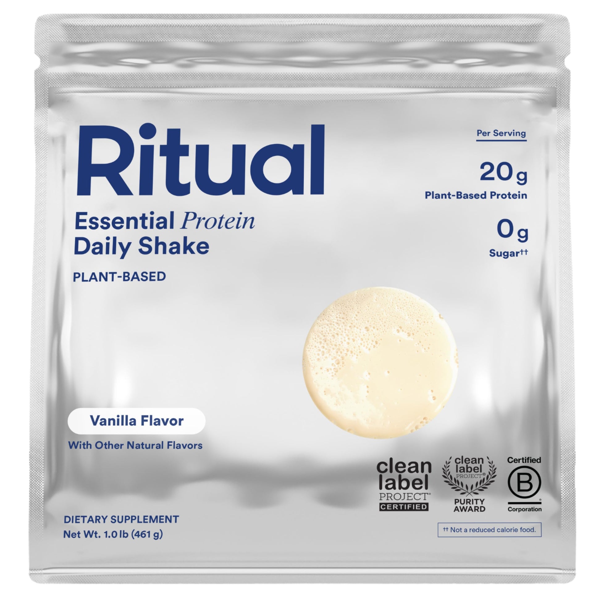 Ritual Pea Protein Powder with BCAA: 20g Organic Vegan Plant-Based Protein from Regenerative Farms in North America, Complete Amino Acid Profile, Gluten Free, Sugar Free‡, Dairy Free, Vanilla, 1 Lbs Ritual buy supplements canada