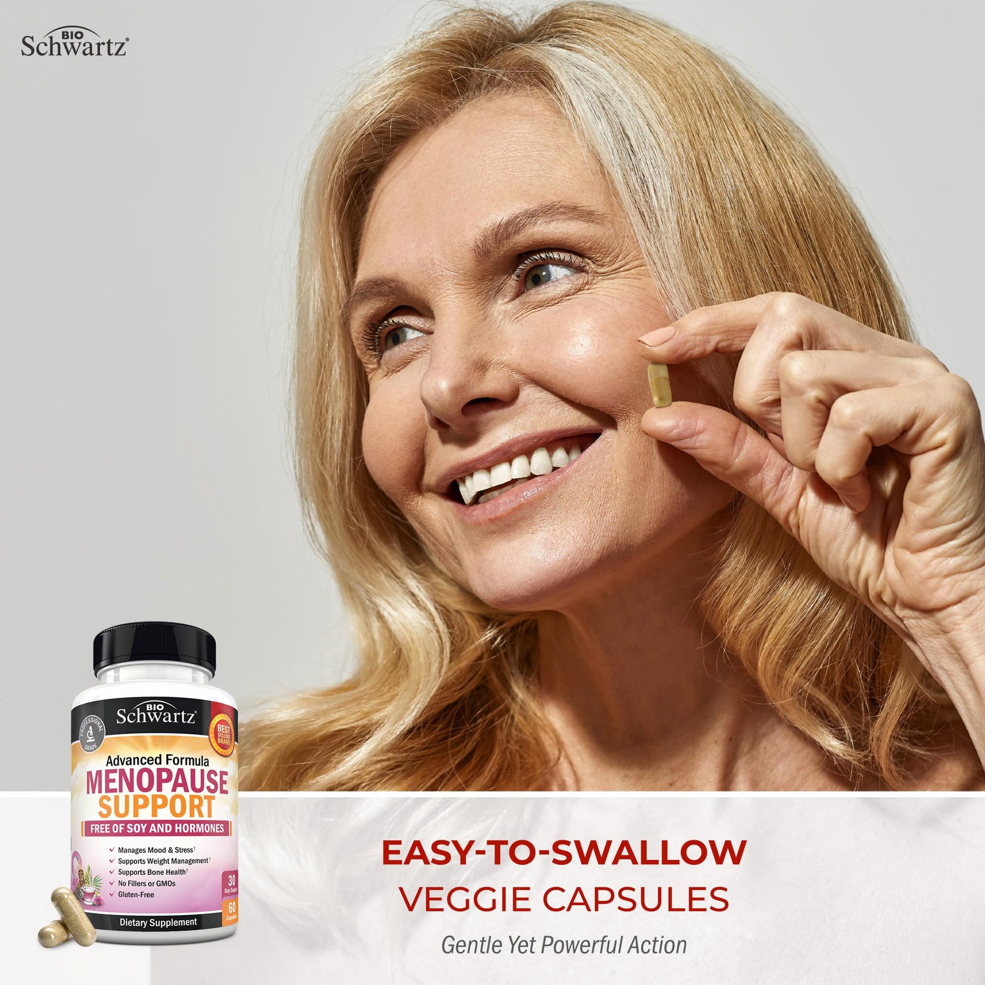 Herbal Menopause Support for Women - Supports Healthy Mood and Balance with Milk Thistle Chasteberry Black Cohosh Red Clover Turmeric Ginger - Menopause Supplements for Women - 60 Veggie Capsules BioSchwartz buy supplements canada