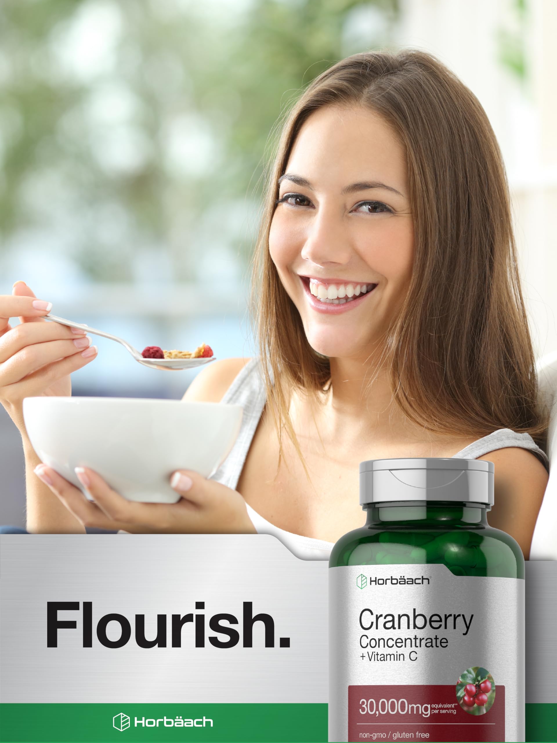 Horbäach Cranberry Concentrate Extract Pills + Vitamin C | 120 Capsules | Supplement for Women and Men | Triple Strength Ultimate Potency Formula Horbäach buy supplements canada