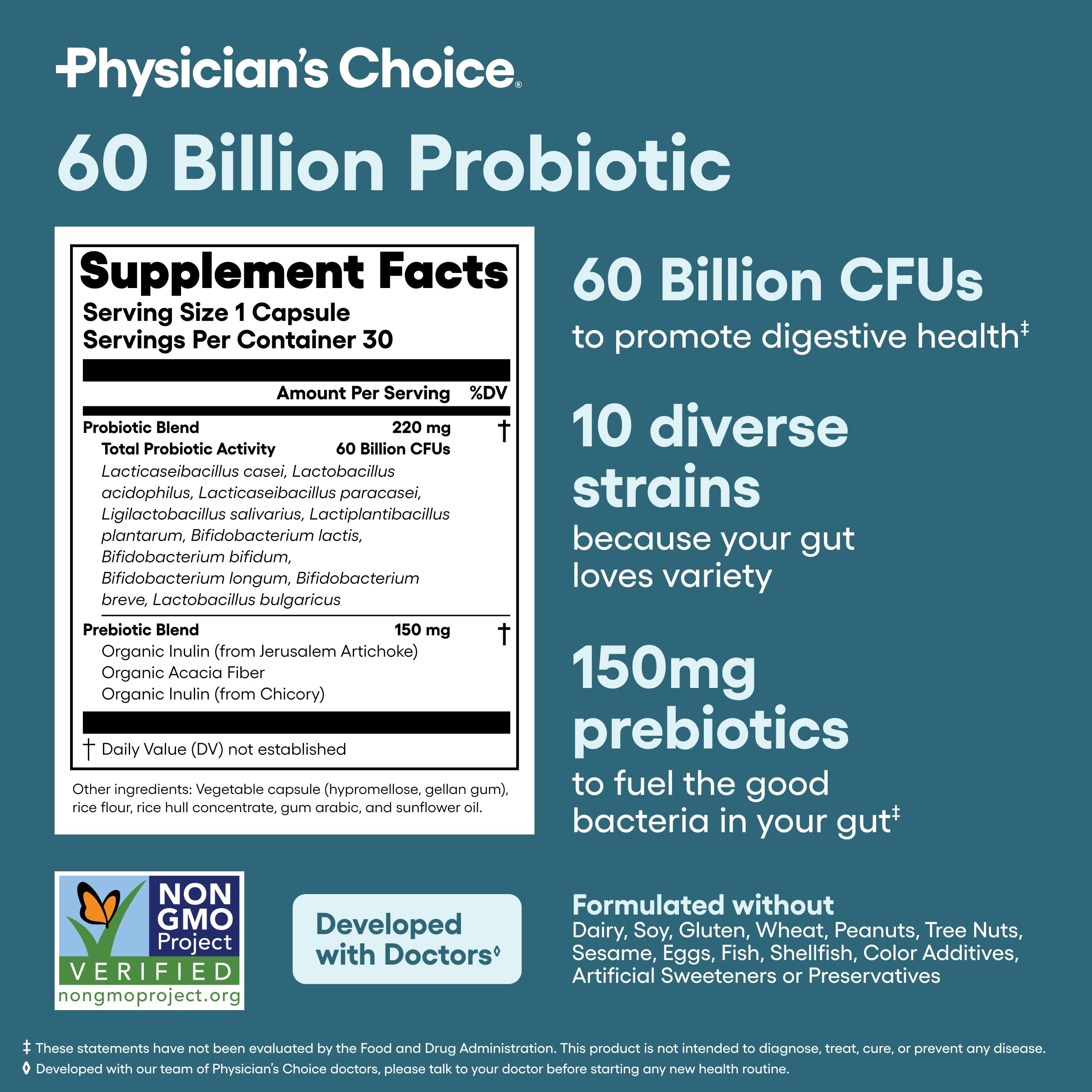 Physician's CHOICE Advanced Gut Health Bundle: 60 Billion Probiotics 30ct + Digestive Enzymes 60ct for Digestive, Gut, and Immune Health Supports Occasional Constipation, Diarrhea, Gas, and Bloating Physician's CHOICE buy supplements canada