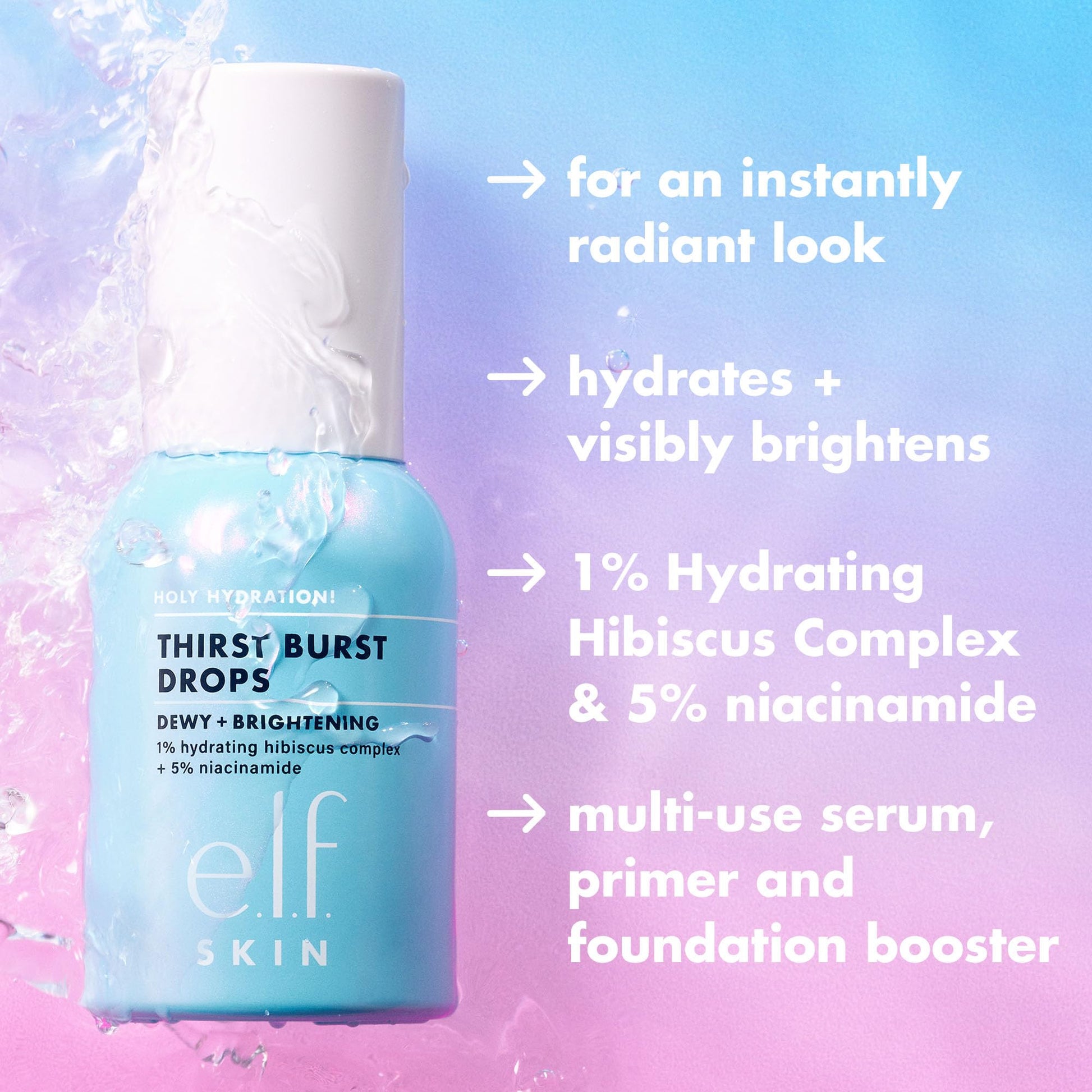 e.l.f. SKIN Holy Hydration! Thirst Burst Drops, Serum For A Radiant Complexion Instantly & Over Time e.l.f. buy supplements canada