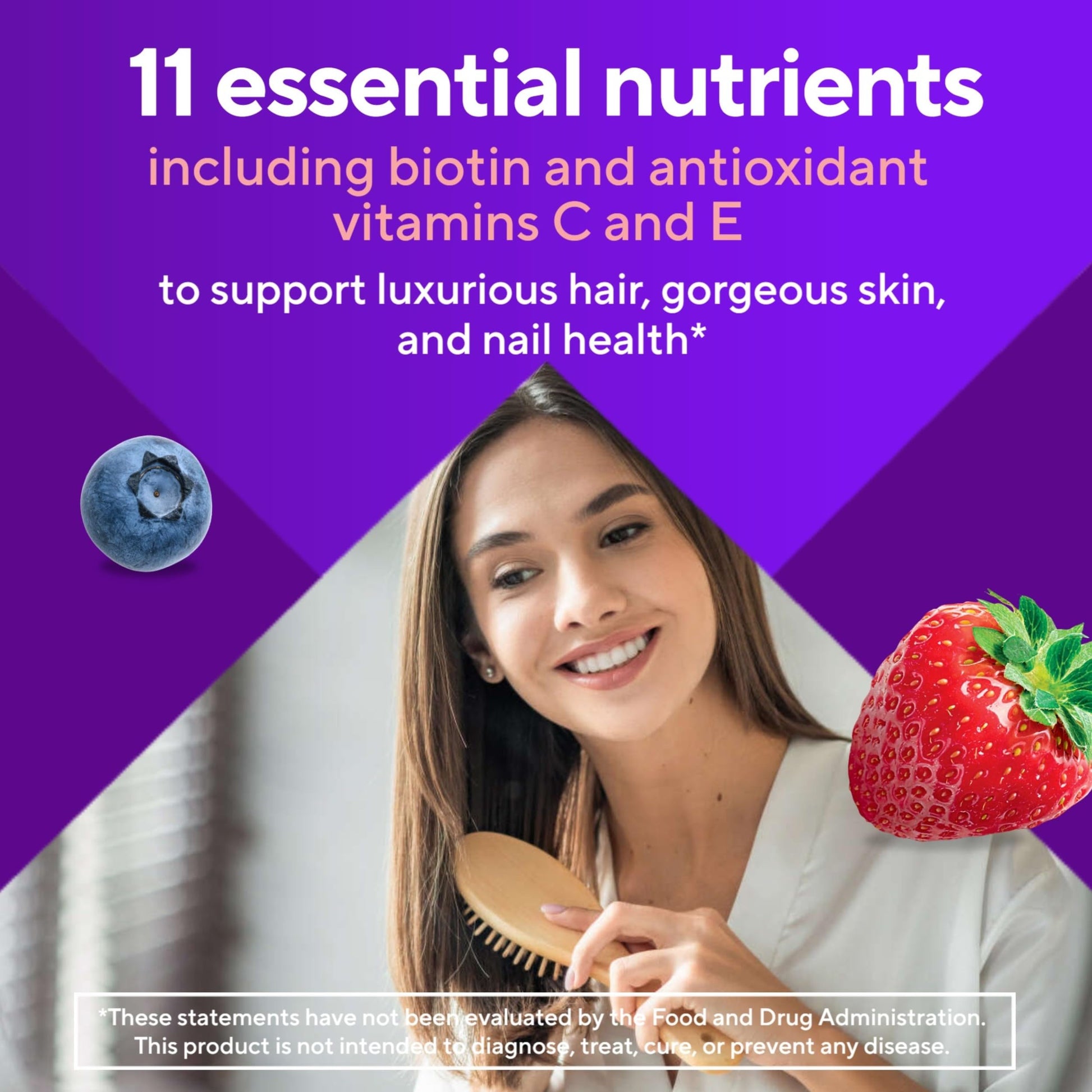 Vitafusion Gorgeous Hair, Skin & Nails Multivitamin Gummy Vitamins, plus Biotin and Antioxidant vitamins C&E, Raspberry Flavor Vitafusion buy supplements canada