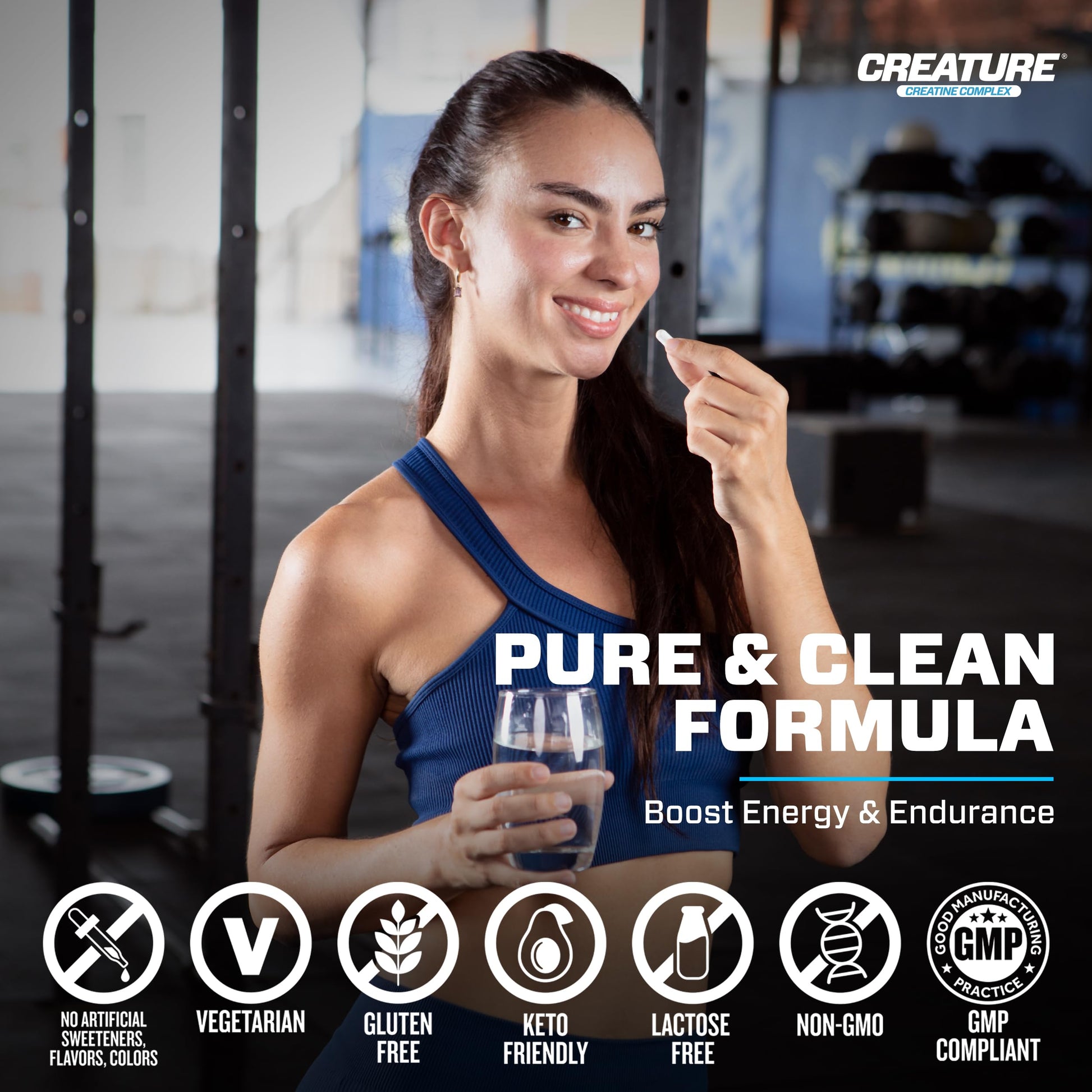 CREATURE® Creatine Complex - Creatine Monohydrate Capsules with 5 Types of Creatine Including Con-Crēt® Creatine HCL, Promotes Muscle, Strength, Endurance, Brain Health, 180 Veggie Caps, 60 Servings CREATURE buy supplements canada