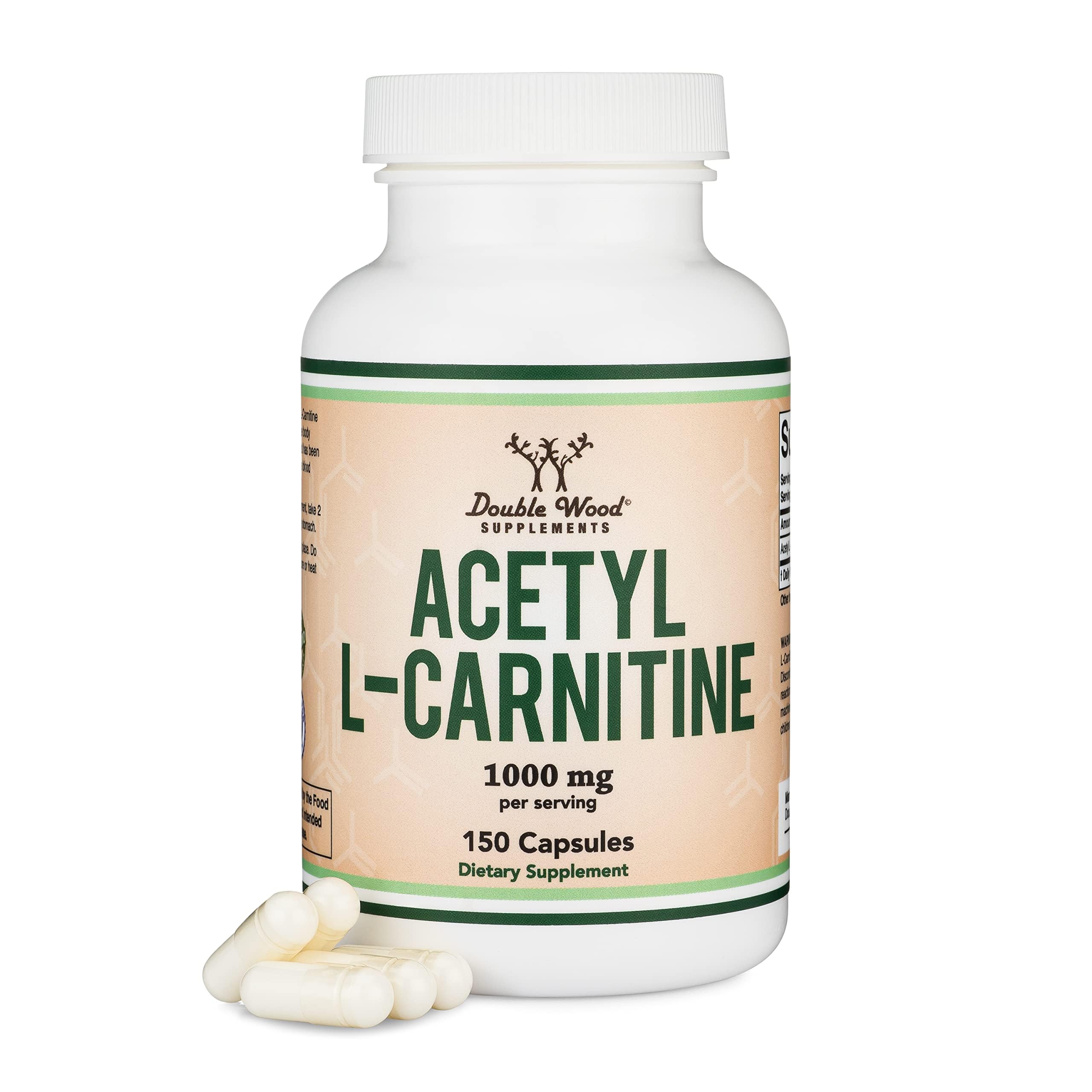 Acetyl L-Carnitine 1,000mg Per Serving, 150 Capsules (ALCAR for Brain Function Support, Memory, Attention, and Stamina) Acetyl L Carnitine That is Third Party Tested by Double Wood Double Wood Supplements buy supplements canada