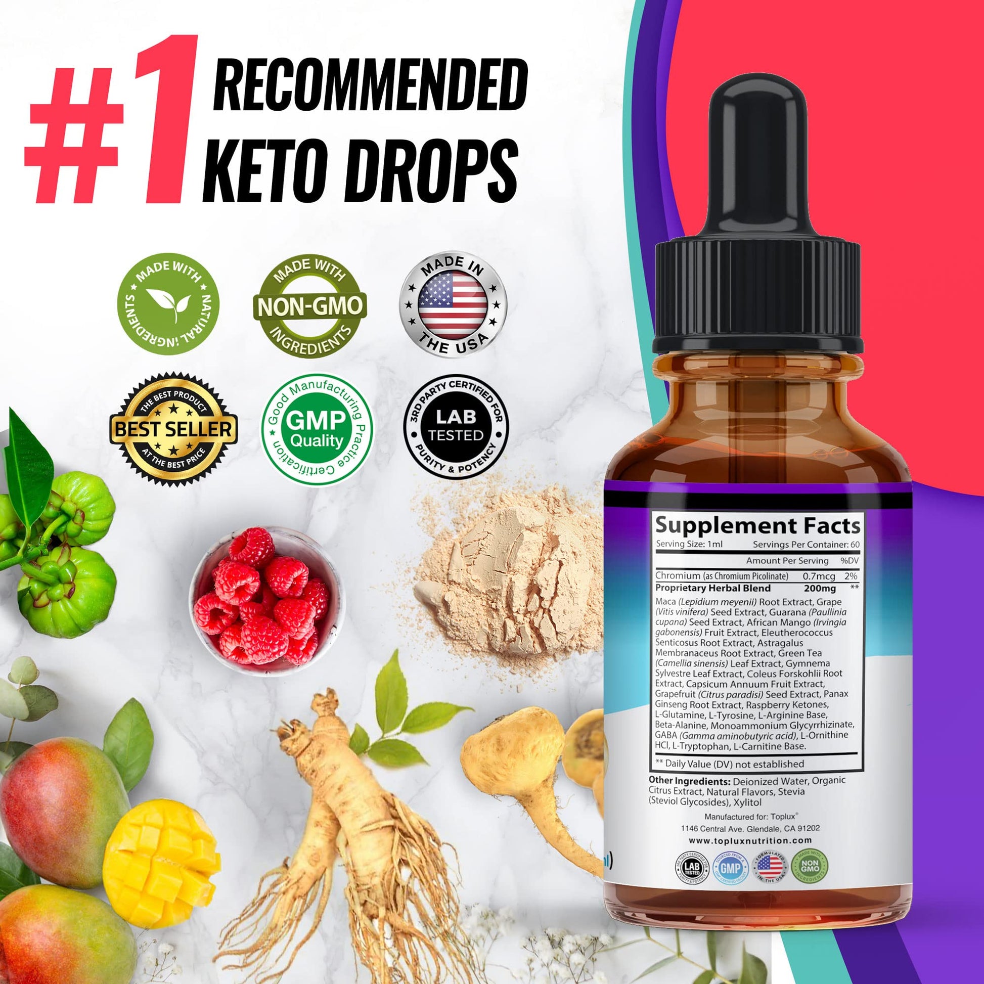 Keto Diet Drops Weight Loss Ketogenic Supplement - Premium Fat Burner Formula Toplux buy supplements canada