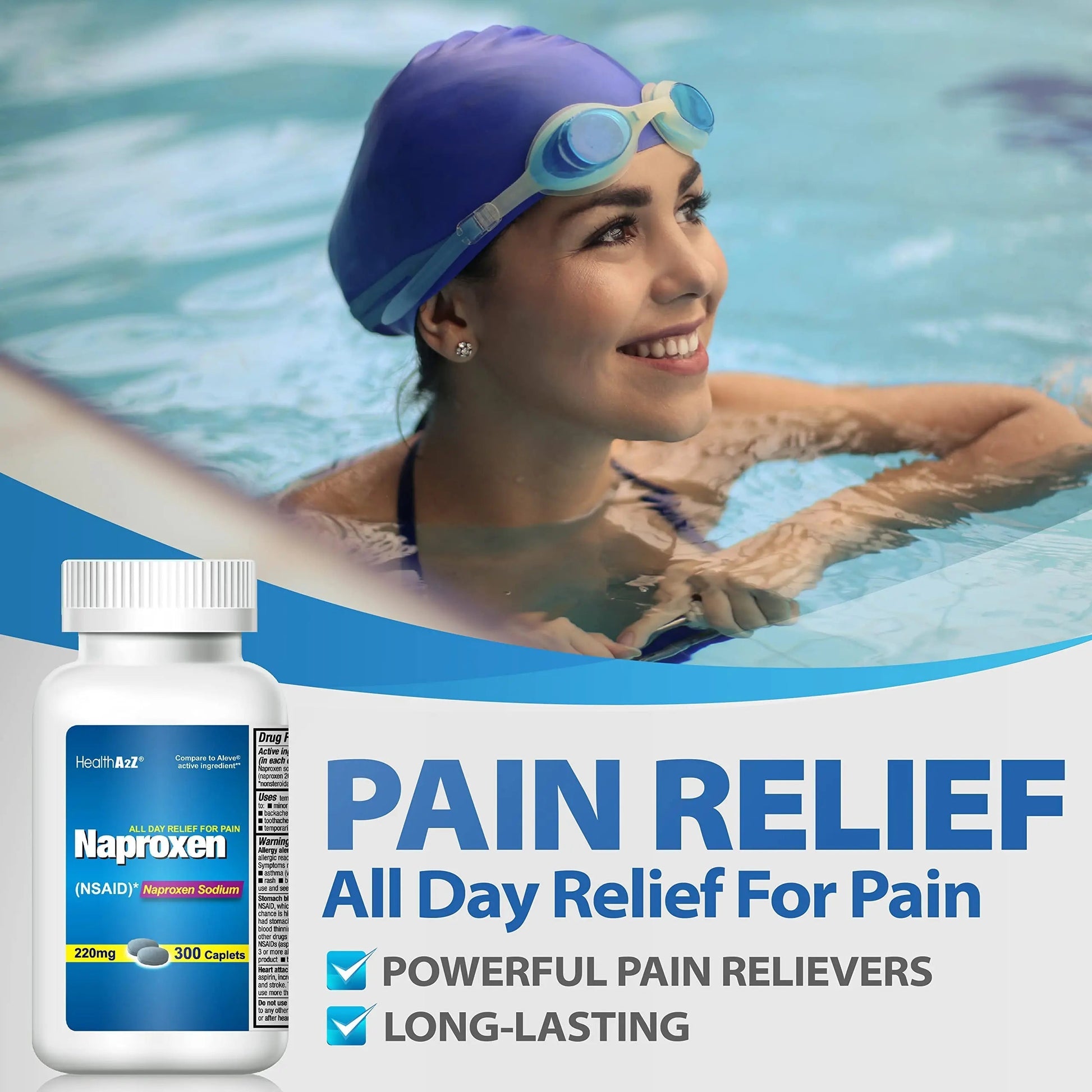HealthA2Z® Naproxen Sodium 220mg | 300 Caplets | NSAID | Pain Reliever & Fever Reducer HealthA2Z buy supplements canada