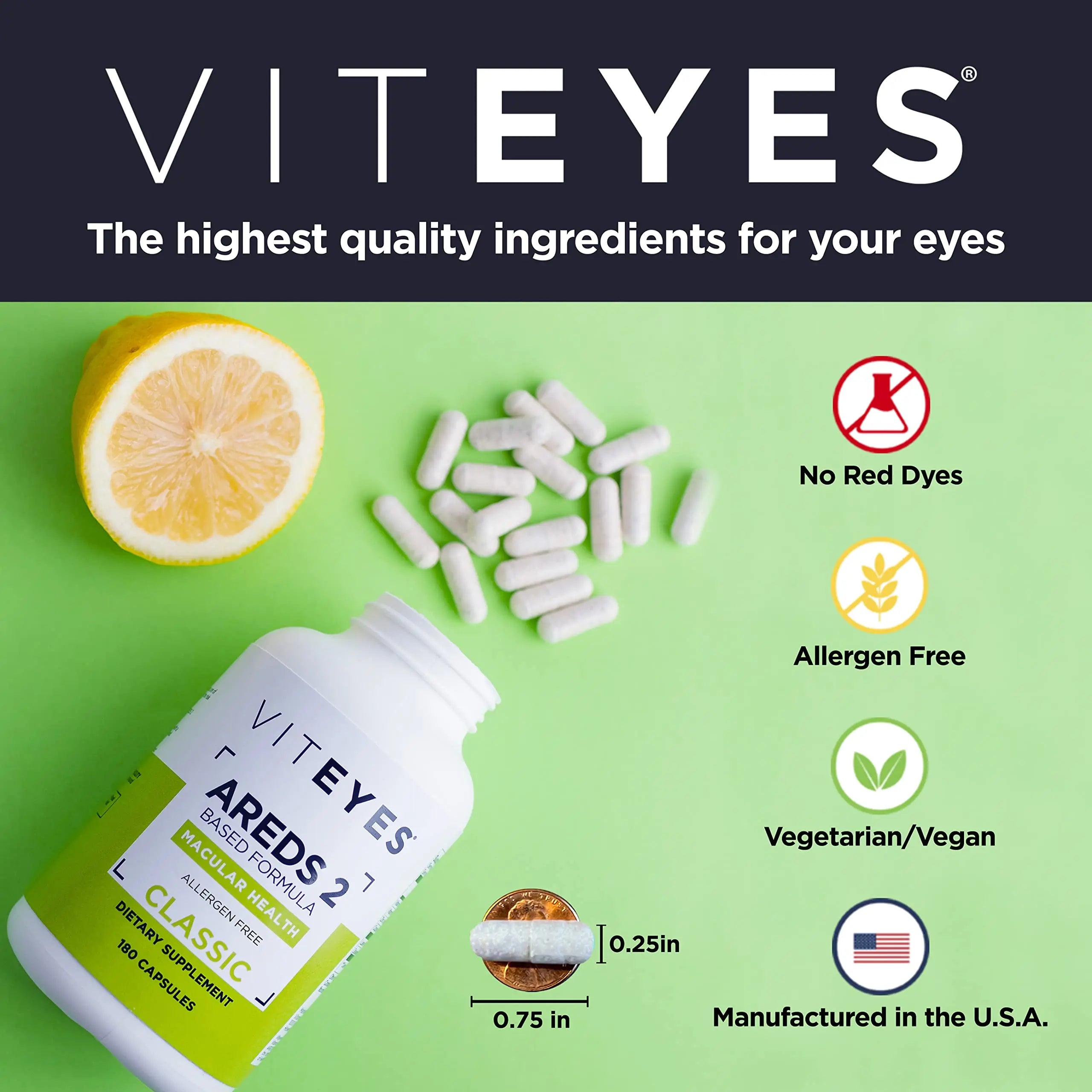 Viteyes AREDS 2 Capsules and Viteyes Multivitamin AREDS 2 Companion, Single Daily Dose Eye Vitamins, 3 Month Supply Viteyes buy supplements canada