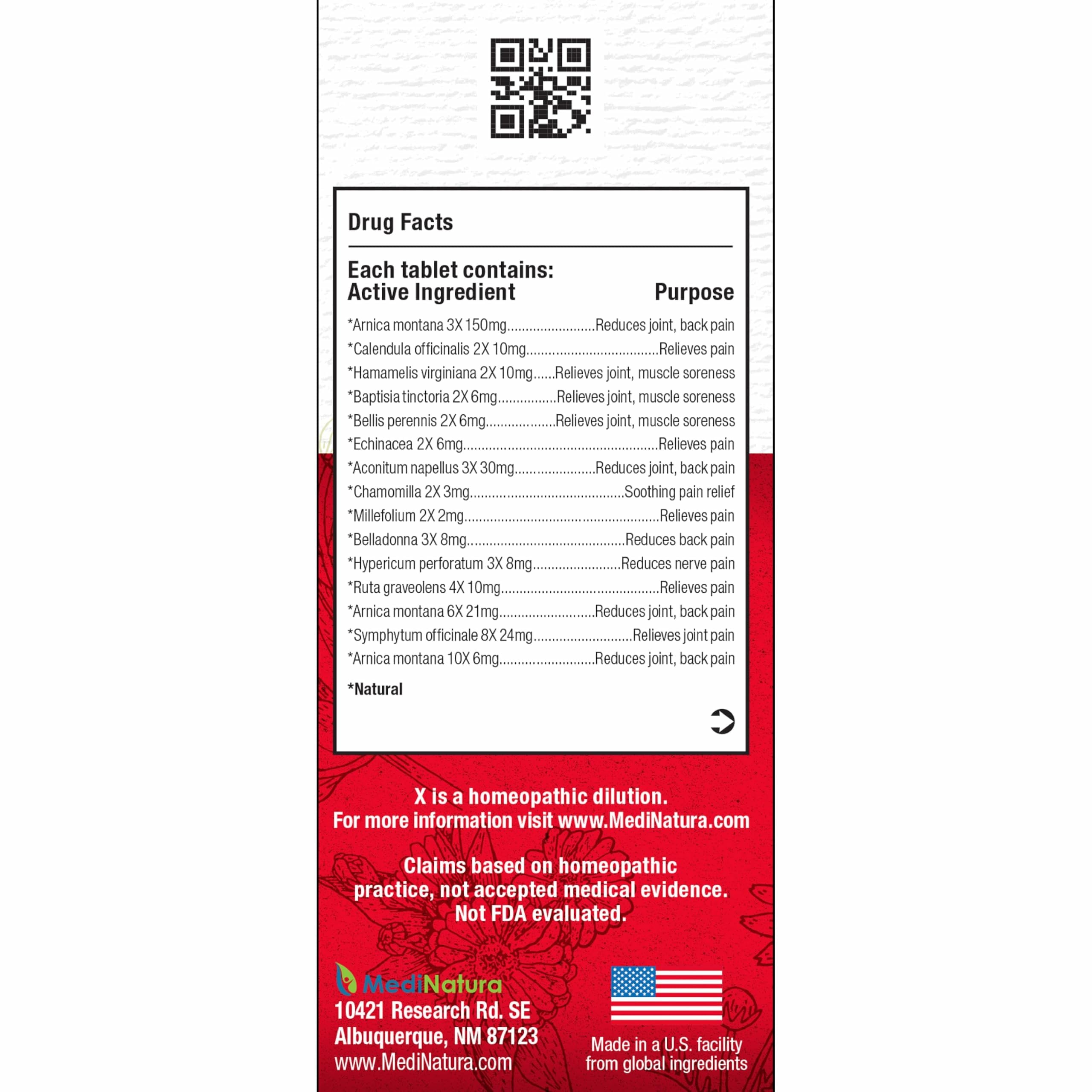 MediNatura T-Relief Pain - Arnica Medication for Naturally Soothing Body Aches - Supports Muscle, Joint & Back Relief - Chewable Tablets - Plant-Based Tablets - Non-Addictive - 100 Count - 2 Pack MediNatura buy supplements canada