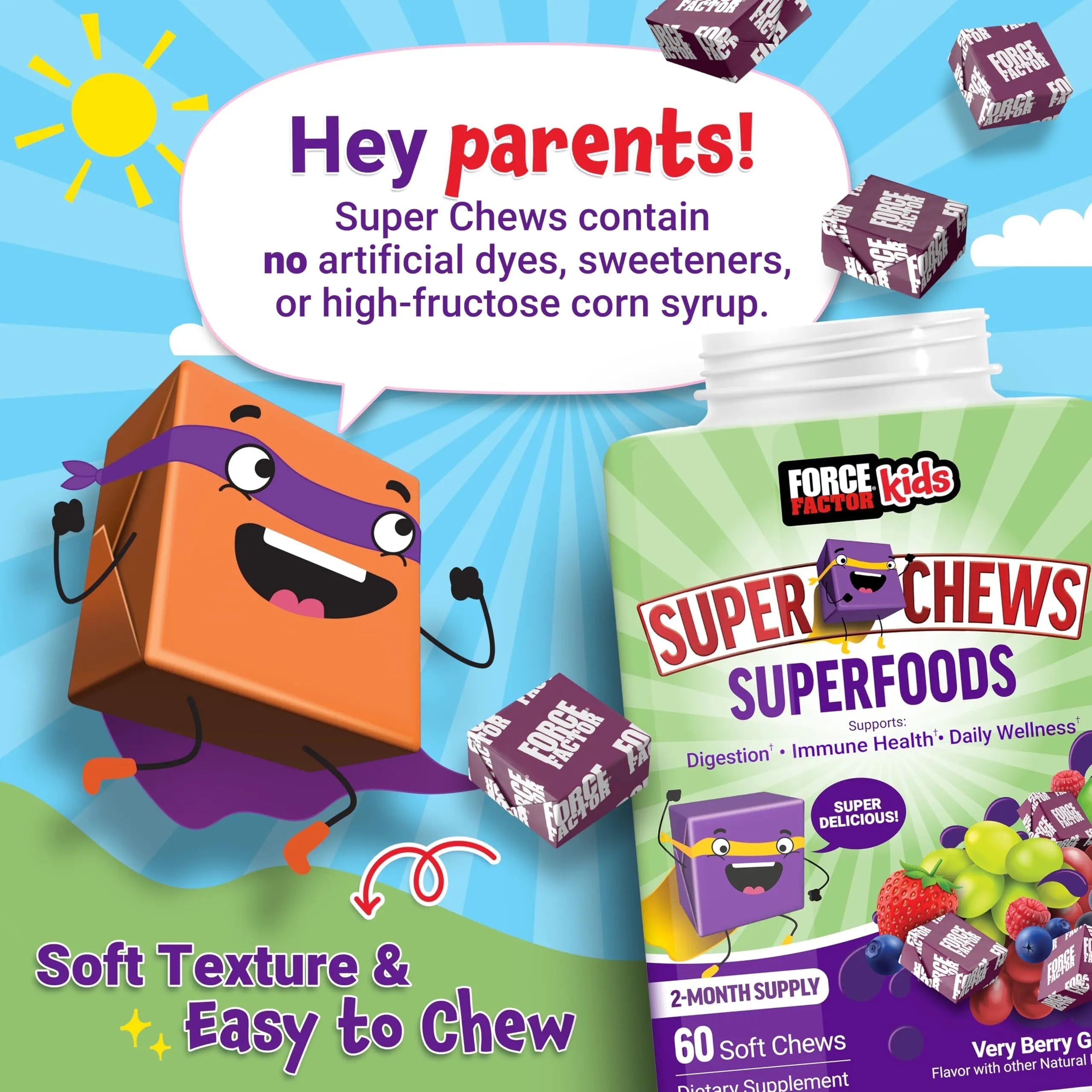 Force Factor Kids Superfood Super Chews, Kids Vitamins C & D, Immune Support Supplement with Antioxidant Support from Powdered Fruits & Veggies Force Factor buy supplements canada