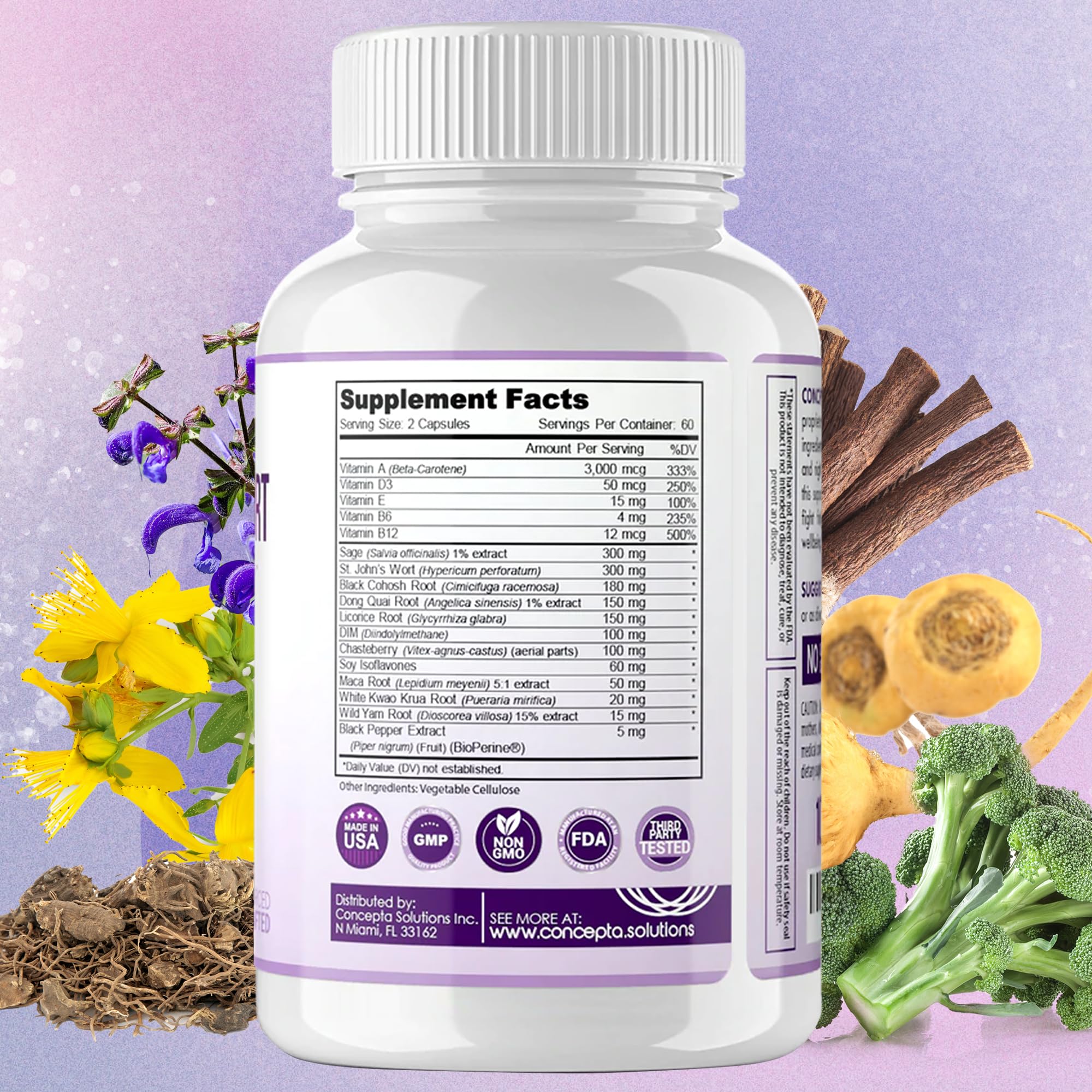 Concepta Solutions Menopause Support - Menopause Relief and Weight Management Support - for Hot Flashes, Night Sweats Relief and Energy - 120 Capsules - Made in USA Concepta Solutions buy supplements canada