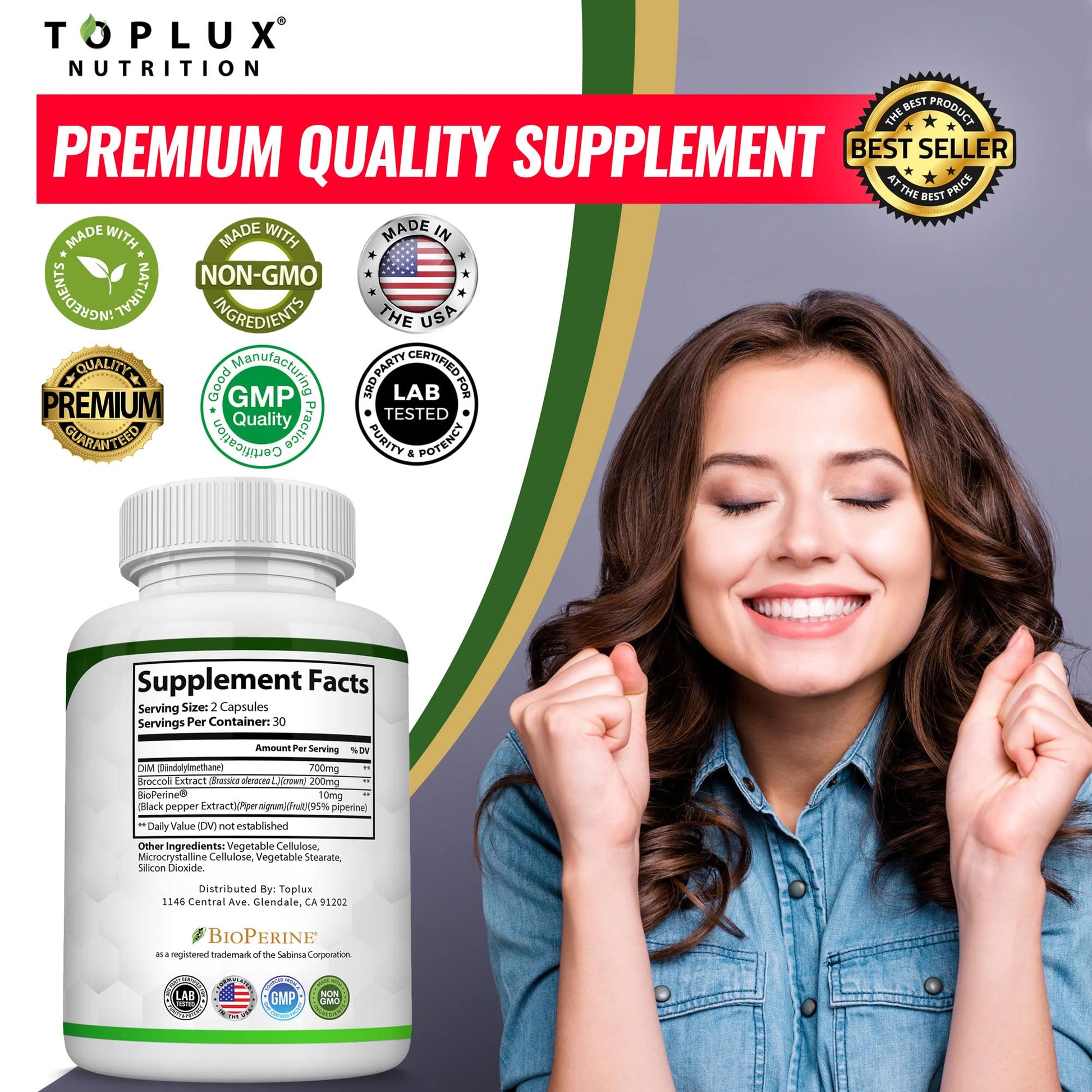 Dim Supplement 910 mg Plus BioPerine Complex - Diindolylmethane to Support Hormone Balance Toplux buy supplements canada