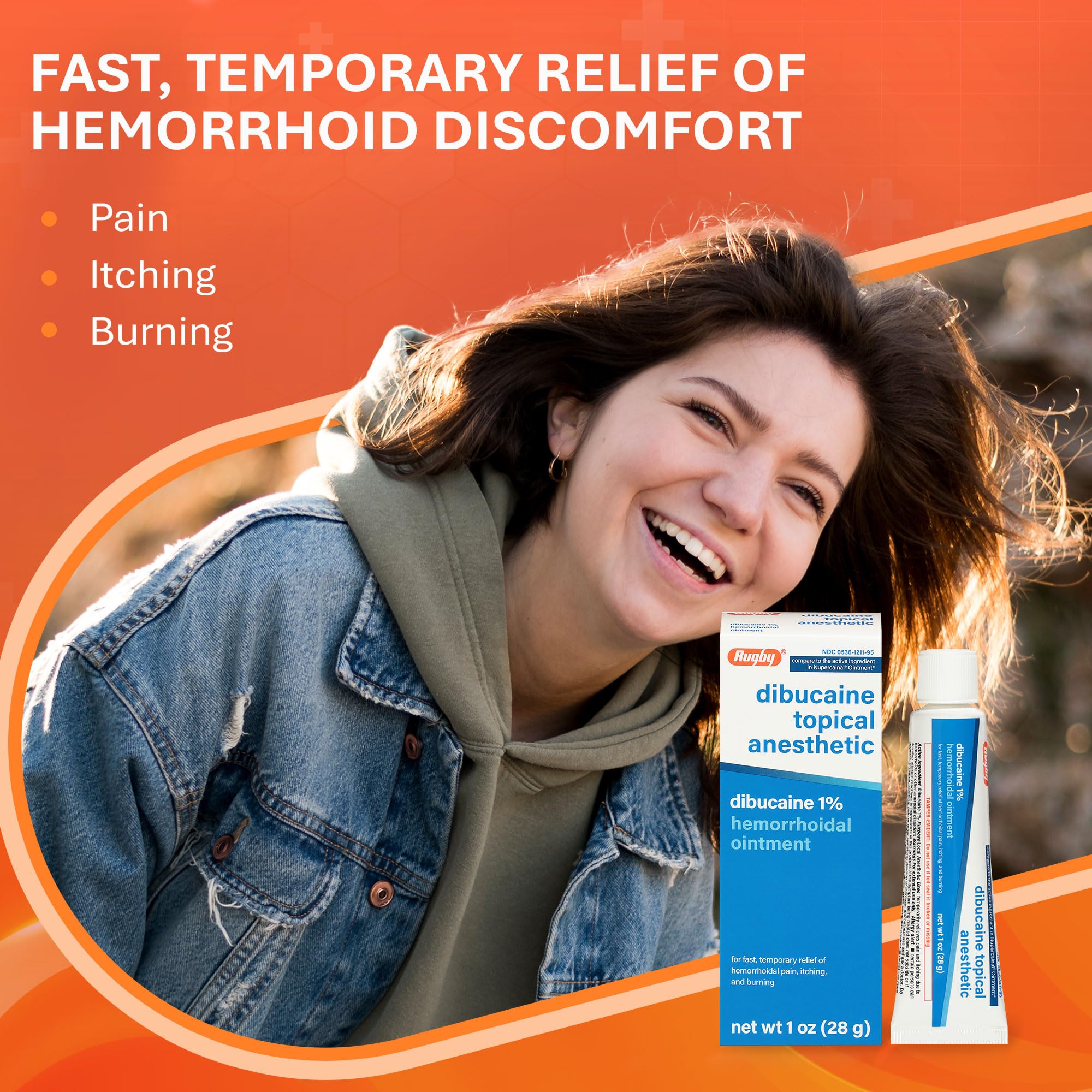 Rugby Dibucaine Topical Anesthetic 1% Hemorrhoid Ointment - Pain Relief Cream for Itching and Burning, Hemorrhoid Treatment, Anti Itch Cream 1 Oz (3 Pack) RUGBY LABORATORIES buy supplements canada