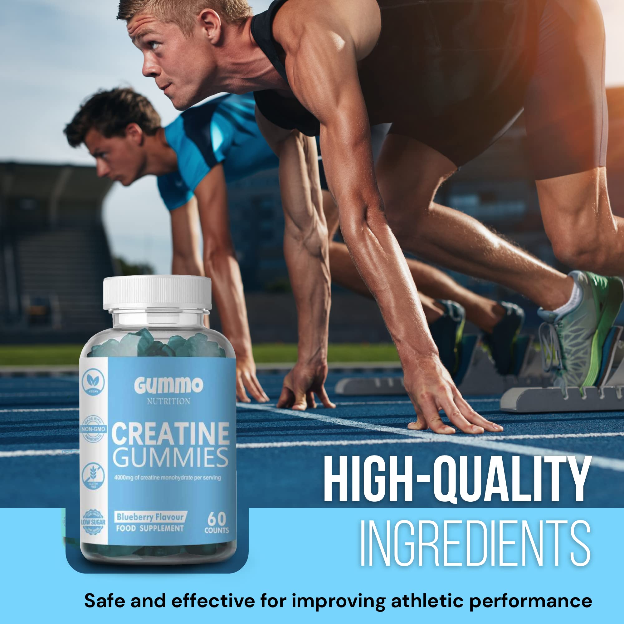 Creatine Monohydrate Gummies 4000mg for Men & Women - 60 Chewable Creatine GUMMO NUTRITION buy supplements canada