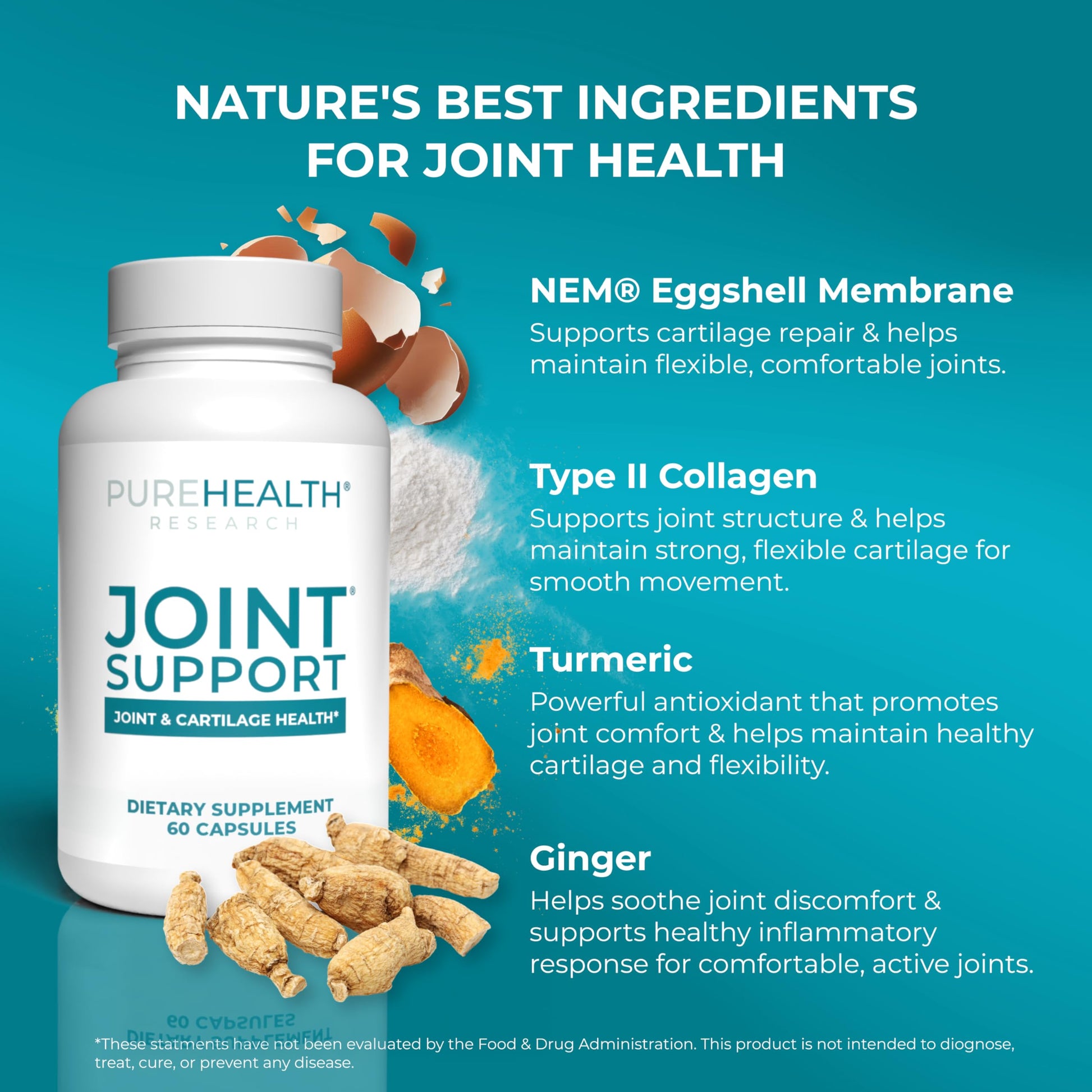 PUREHEALTH RESEARCH Joint Support NEM Eggshell Membrane with Boswellia Extract, Calcium & Turmeric, 60 Capsules PUREHEALTH RESEARCH buy supplements canada