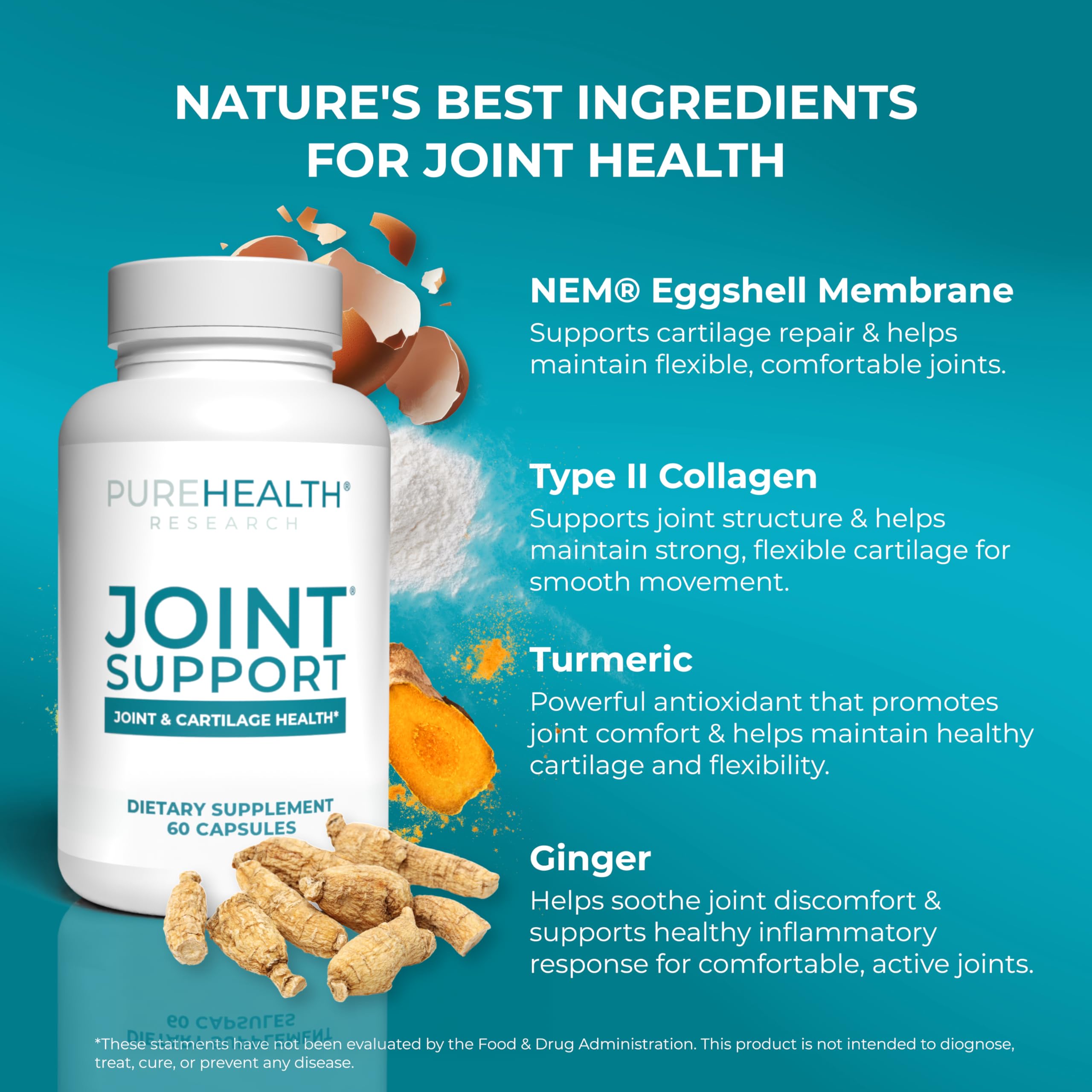 PUREHEALTH RESEARCH Joint Support NEM Eggshell Membrane with Boswellia Extract, Calcium & Turmeric, 60 Capsules PUREHEALTH RESEARCH buy supplements canada