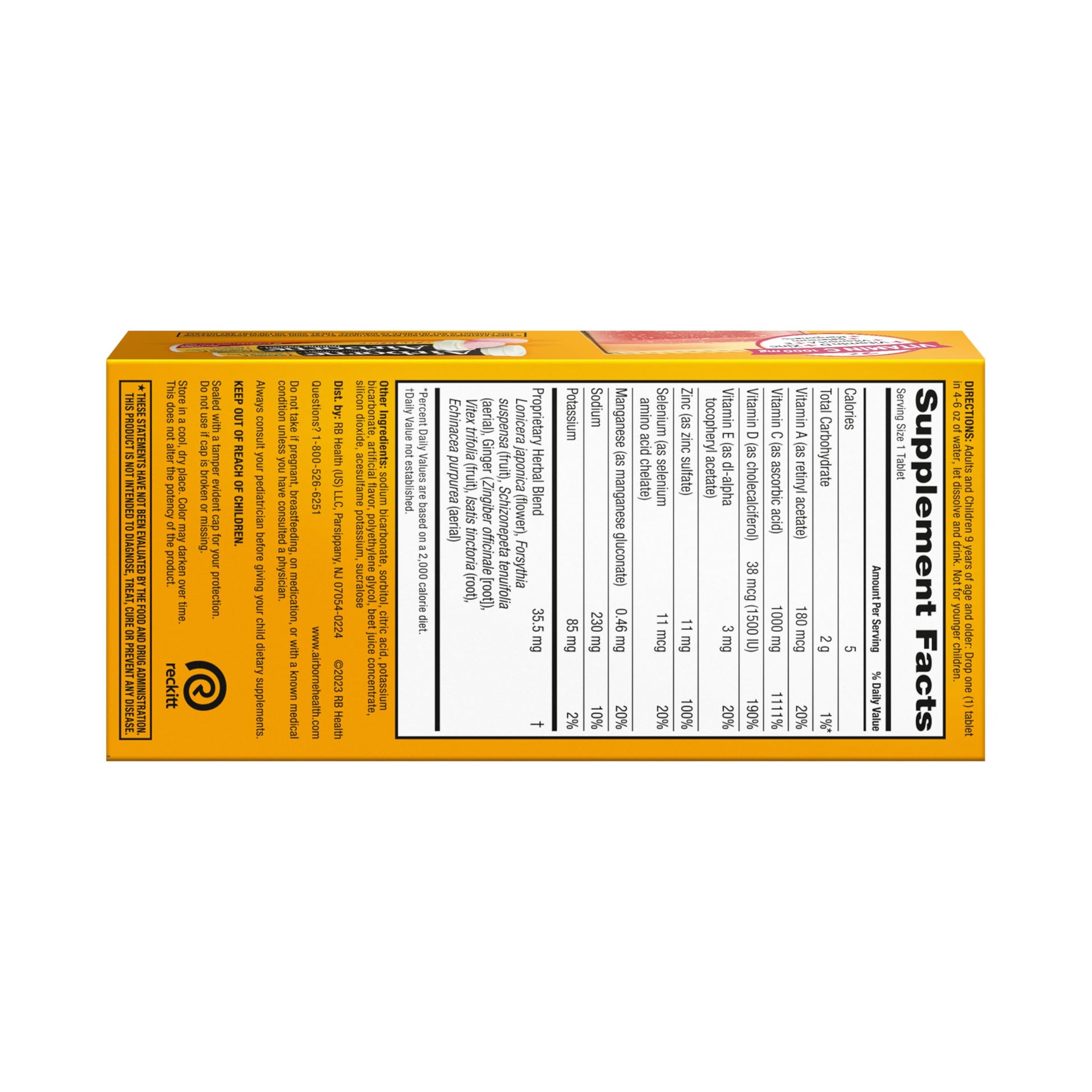 Vitamin C 1000mg (per serving) - Airborne Very Berry Effervescent Tablets (36 count in a box), Gluten-Free Immune Support Supplement, With Vitamins A C E, ZINC, Selenium, Echinacea & Ginger Airborne buy supplements canada