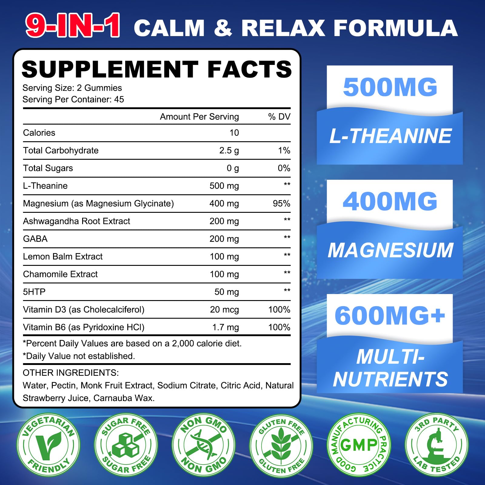 GlaGmrry 90 Count | L Theanine Gummies, L Theanine Supplement for Adults & Kids, w/Ashwagandha, Magnesium, GABA & 5-HTP, Sugar Free Liposomal Formula for Calm Relax zzZ M♡♡d & Focus, Vegan GlaGmrry buy supplements canada