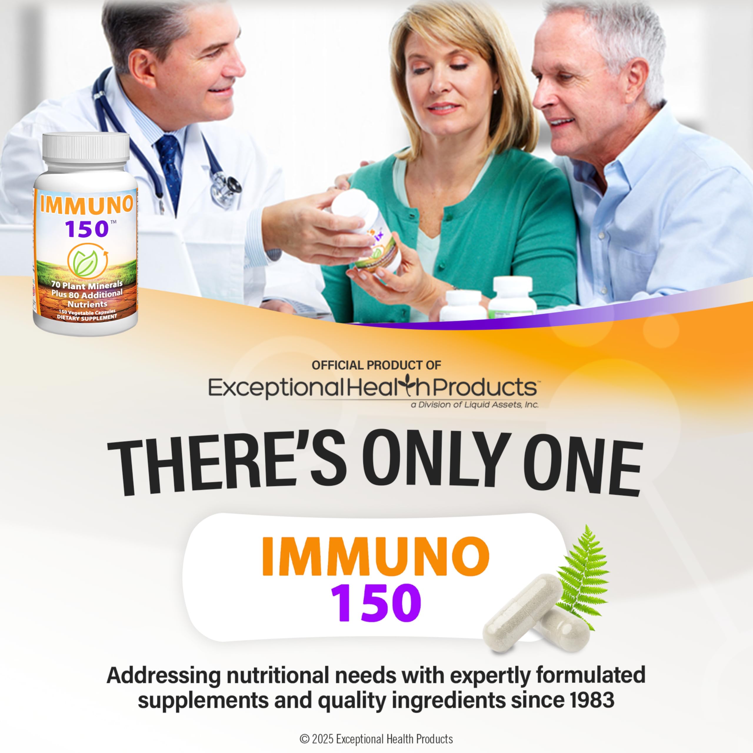 Immuno 150, Immune Support Supplement, Packed with 70 Plant Minerals, 13 Essential Vitamins and 68 Additional Nutrients-150 Vegetable Capsules- Immune Boost for All Age Groups Immuno 150 buy supplements canada