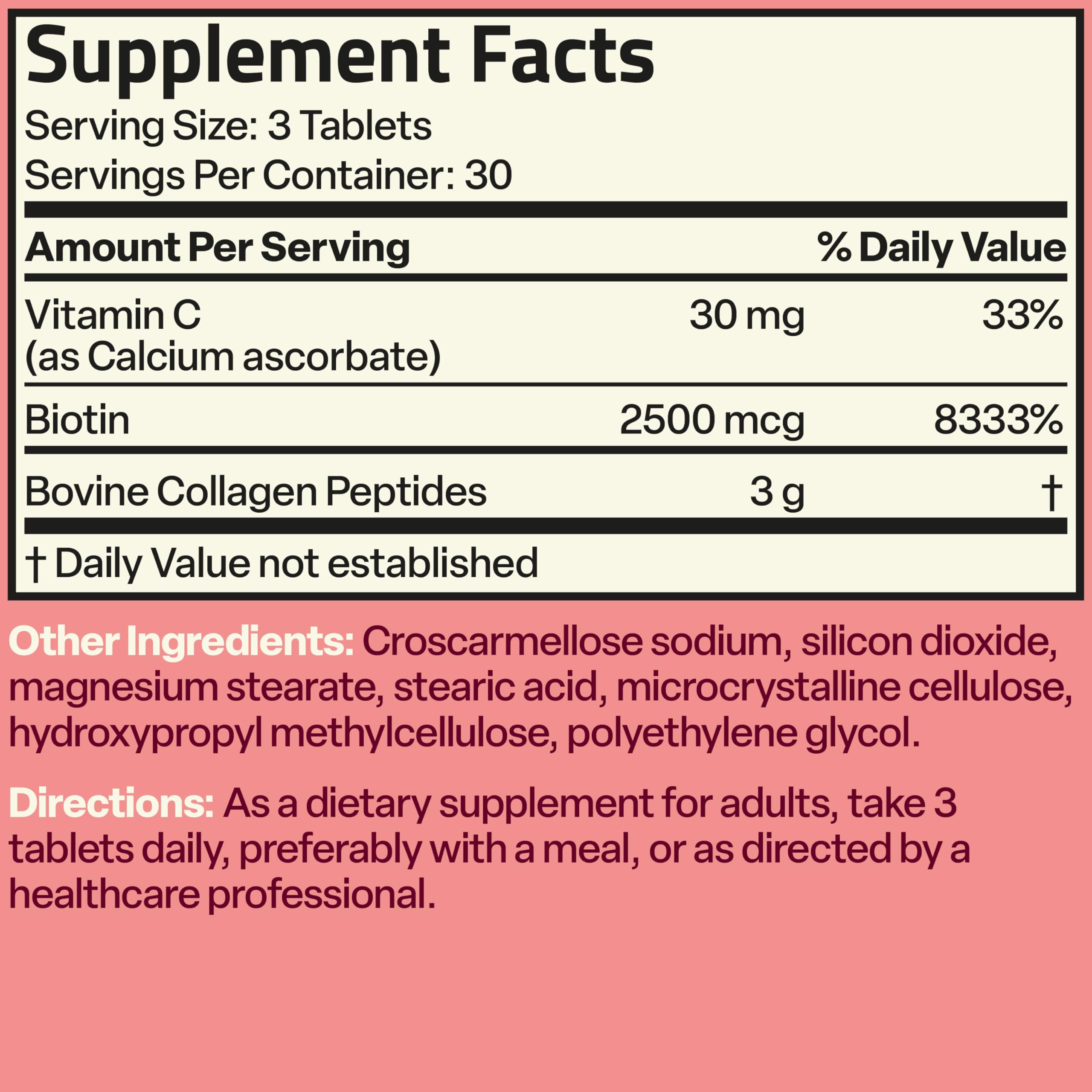 Bronson Collagen Peptides 3000mg (per Serving) with Biotin & Vitamin C - for Hair, Skin & Nails Support, Non-GMO, 90 Tablets Bronson buy supplements canada