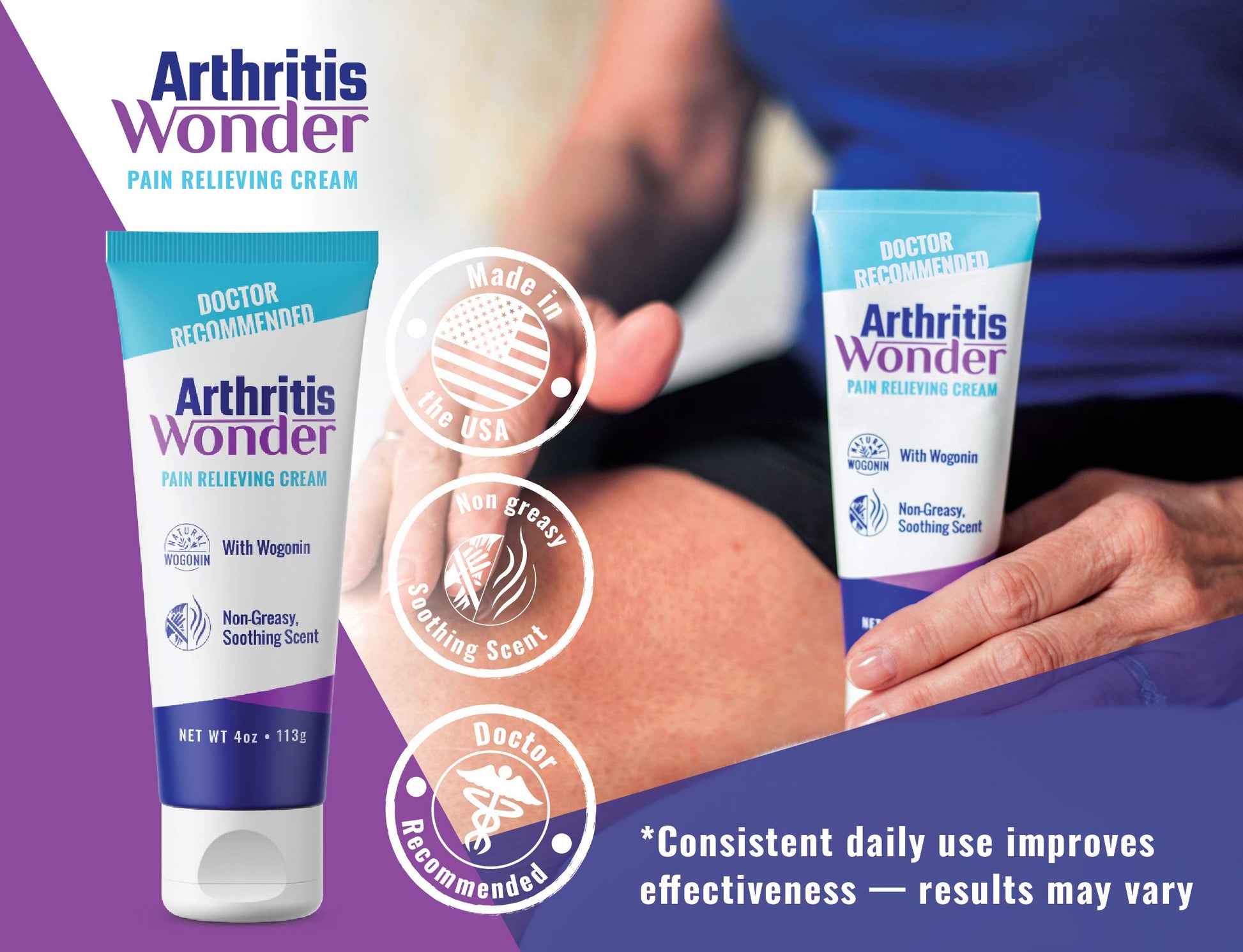 Arthritis Wonder Pain Relief Cream, 4 oz – Arthritis Pain Relief Cream for Hand, Knee, Foot and Wrist Joints – Fast-Acting, Deep Penetrating, Non-Greasy Formula with Natural Wogonin Arthritis Wonder buy supplements canada