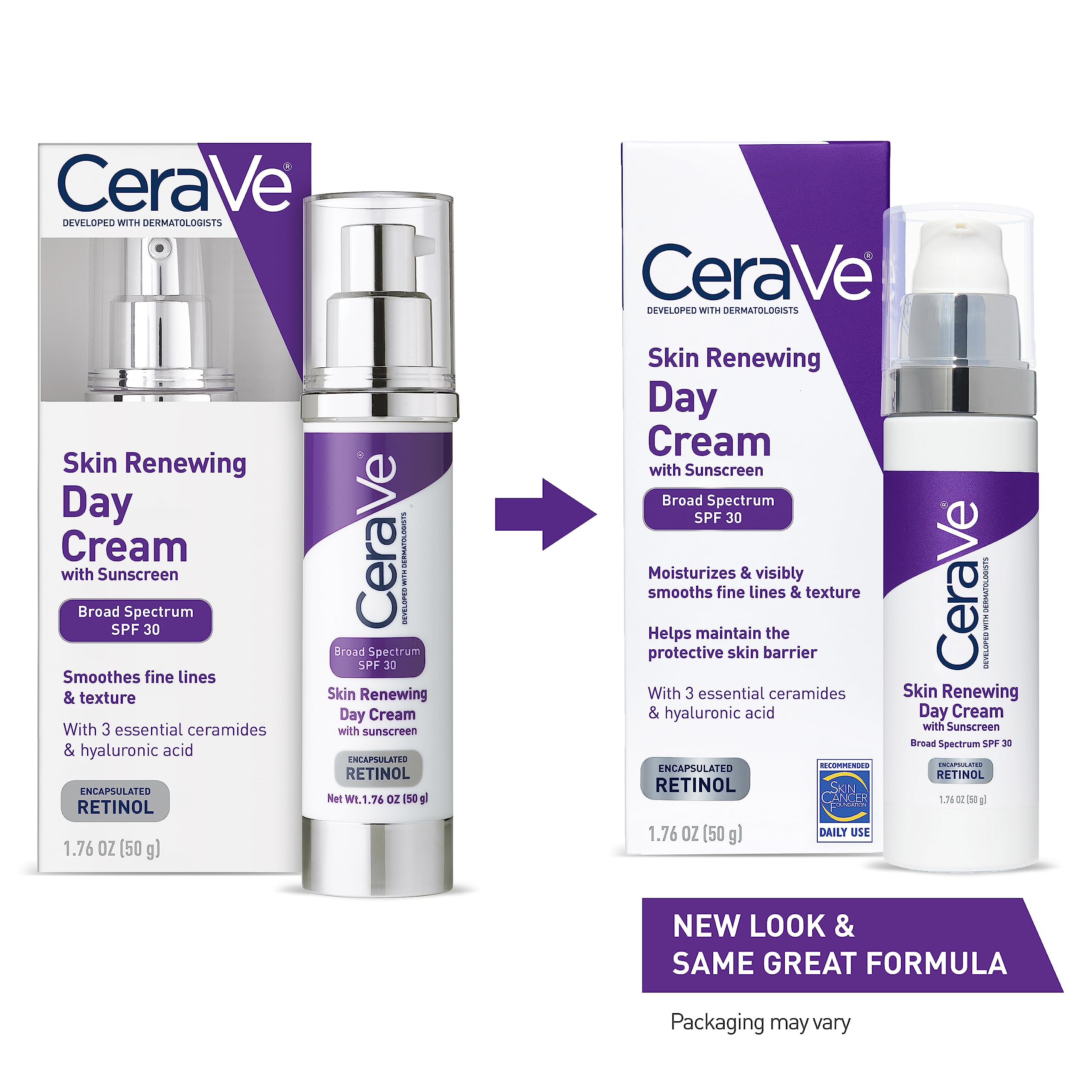 CeraVe Anti-Aging Face Cream SPF 30, Anti-Wrinkle Retinol Cream with Hyaluronic Acid and Ceramides, 1.76 oz CeraVe buy supplements canada
