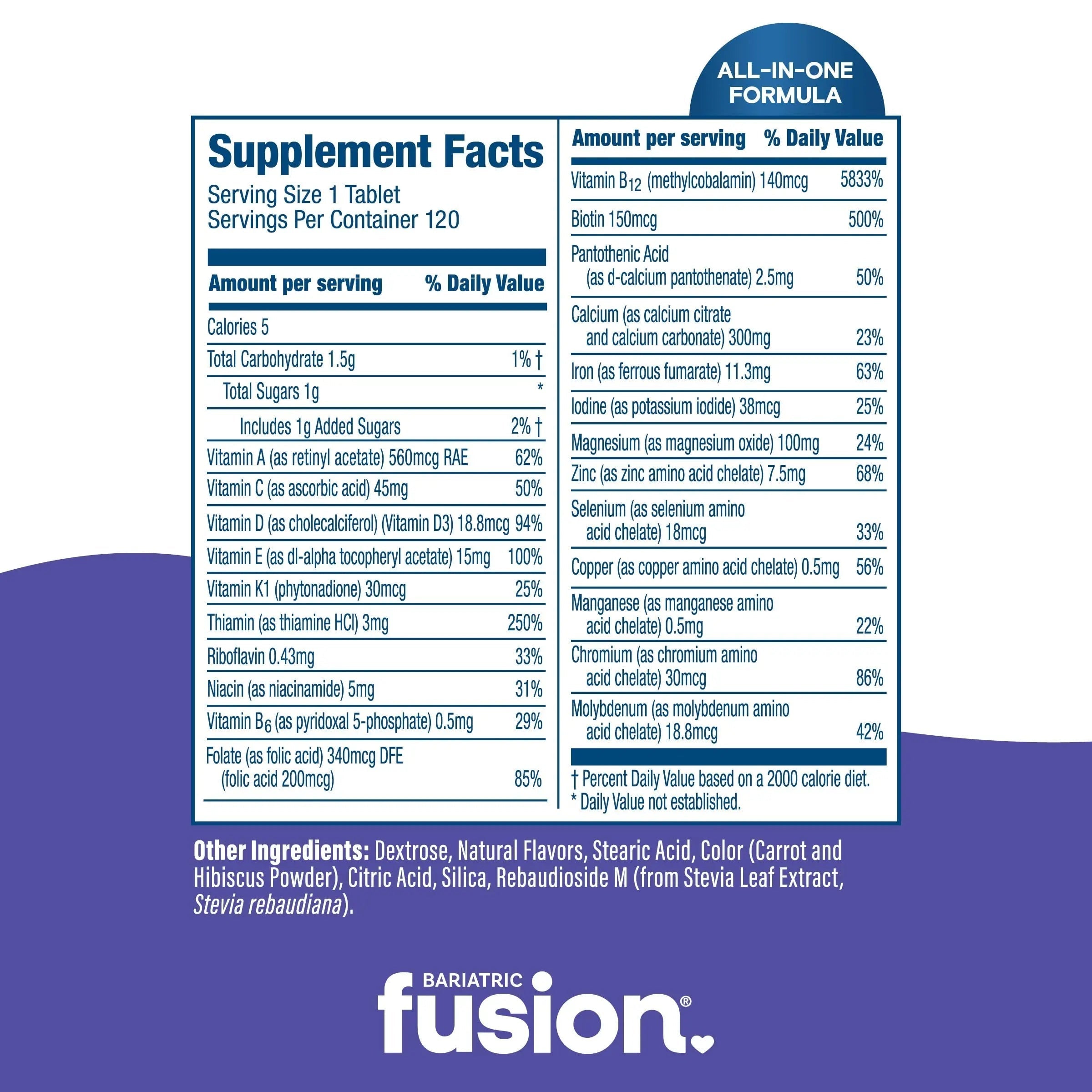 Bariatric Fusion Very Berry Complete Chewable Bariatric Multivitamin with Iron and Vitamin K for Bariatric Surgery Patients Including Bariatric Fusion buy supplements canada