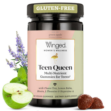 Winged Wellness Multivitamin Gummies for Teen Girls - Teen Vitamins for Mood & Hormonal Health - Vegan Gummy Supplement with Chaste Tree, Lemon Balm, L-Theanine, Probiotics & Biotin - 50 Gummies Winged Wellness buy supplements canada