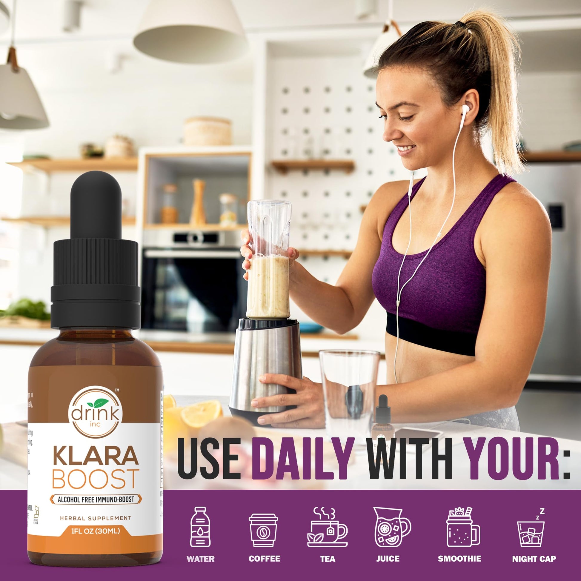 Drink Inc Klara Boost Alcohol Free Immuno-Boost | 30ML Herbal Supplement Drink Inc buy supplements canada