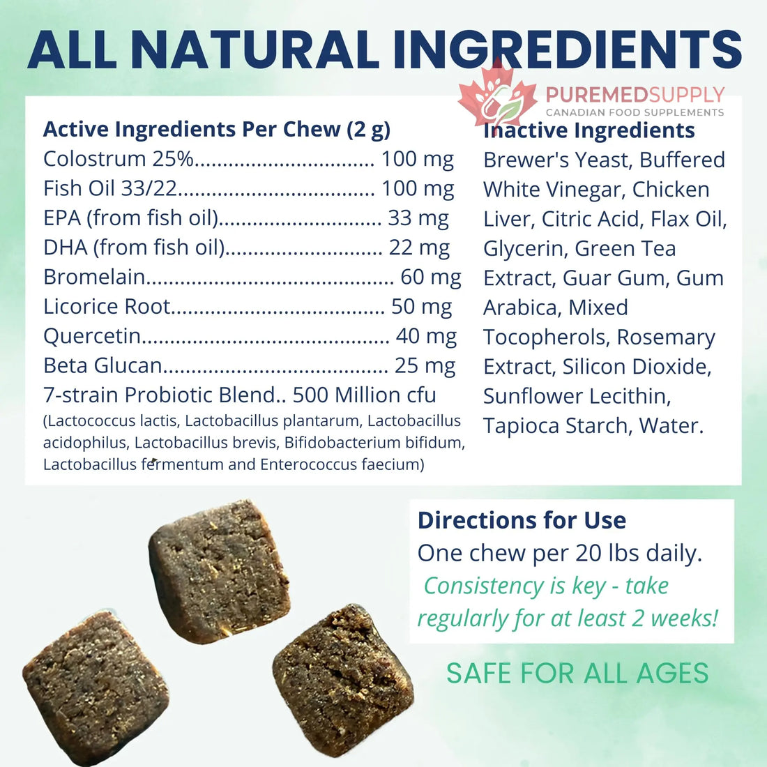 Under the Weather Allergy & Itch Pet Allergy Chews for Dogs | Vet Formulated Skin Support for Canines | Soothing Dog Allergies and Itching Relief Supplement | 60 Count Under the Weather buy supplements canada
