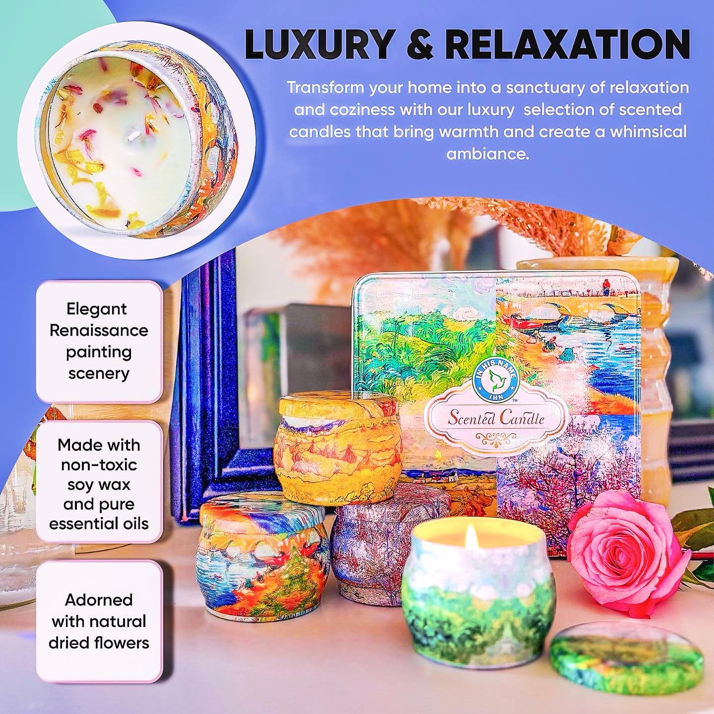 Scented Candles Gift for Women, 4 Pack, Reusable Tin Box, Luxury Candles for Home In His Name buy supplements canada