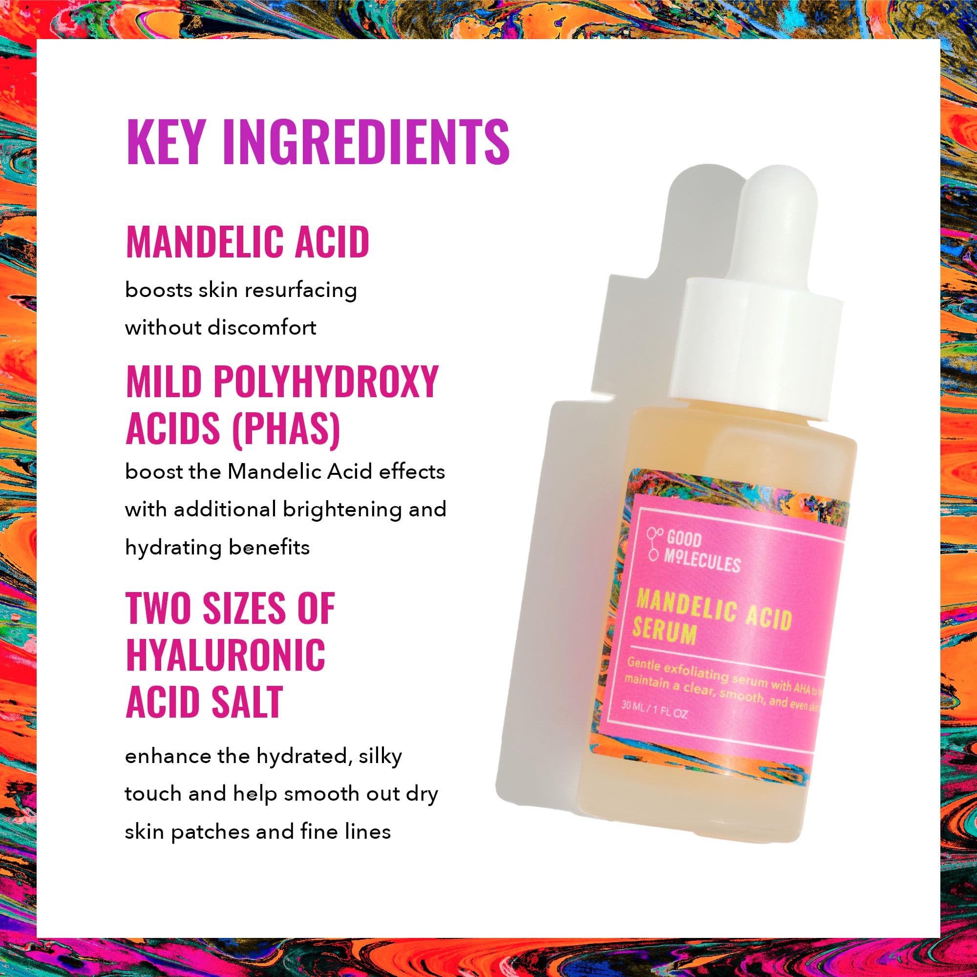 Good Molecules Mandelic Acid Serum - Gentle Face Exfoliator Serum with Ultra Hydrating Hyaluronic Acid Good Molecules buy supplements canada