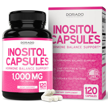 Inositol Capsules (Myo Inositol) (1000mg Per Serving 120 Capsules) Myo Inositol Supplement for Women Hormone Balance Support - Vegan Safe - Third Party Tested - Gluten Free & Made in USA (120 Count) DORADO NUTRITION buy supplements canada