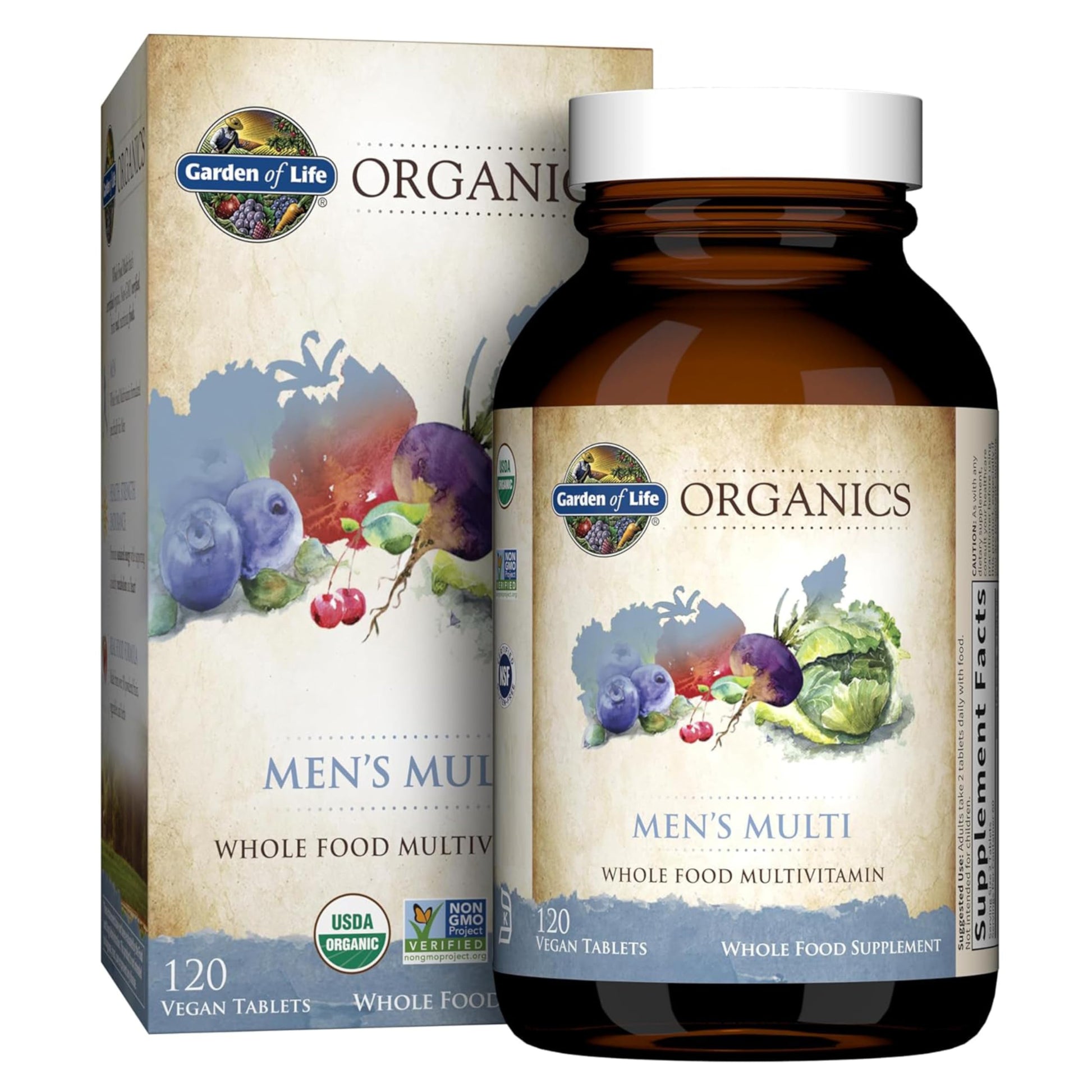 Garden of Life Organics Whole Food Multivitamin for Men, 120 Tablets, Vegan Mens Vitamins and Minerals for Health and Well-Being, Certified Organic Vegan Multi Garden of Life buy supplements canada