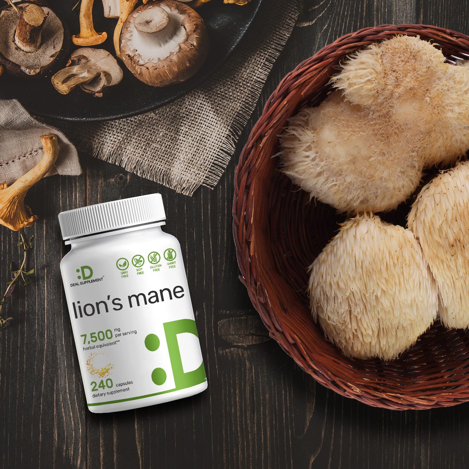 Lions Mane Mushroom Supplement, 7,500mg Per Serving, 240 Capsules – Active Fruiting DEAL SUPPLEMENT buy supplements canada