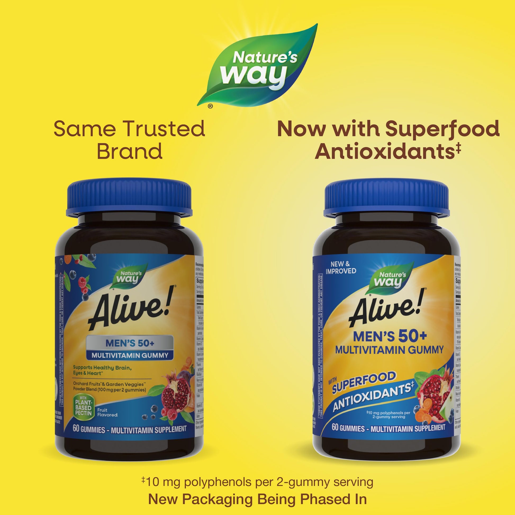 Nature's Way Alive! Men’s 50+ Daily Gummy Multivitamins, Supports Healthy Brain, Eyes, Heart*, B-Vitamins Nature's Way buy supplements canada
